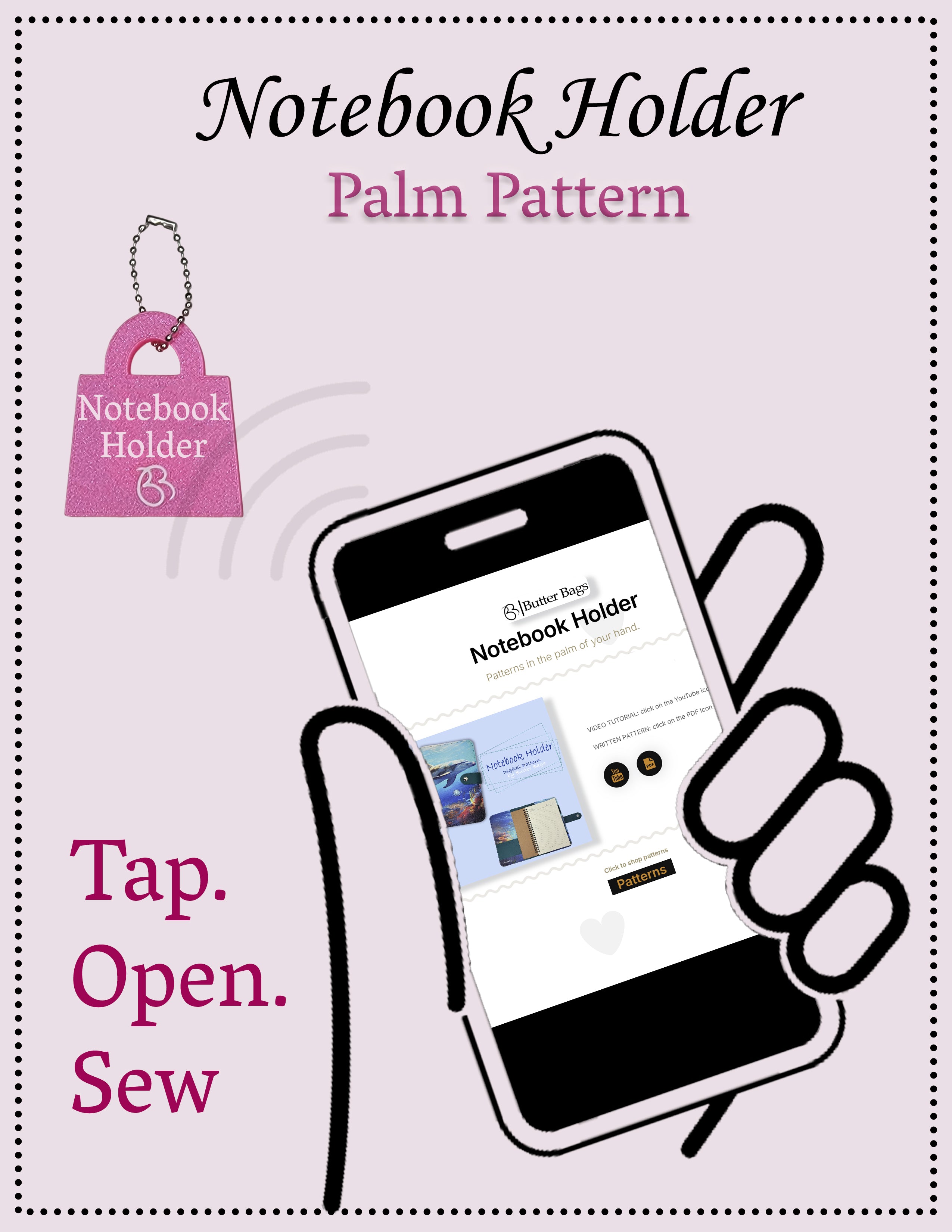 Notebook Holder - Palm Pattern