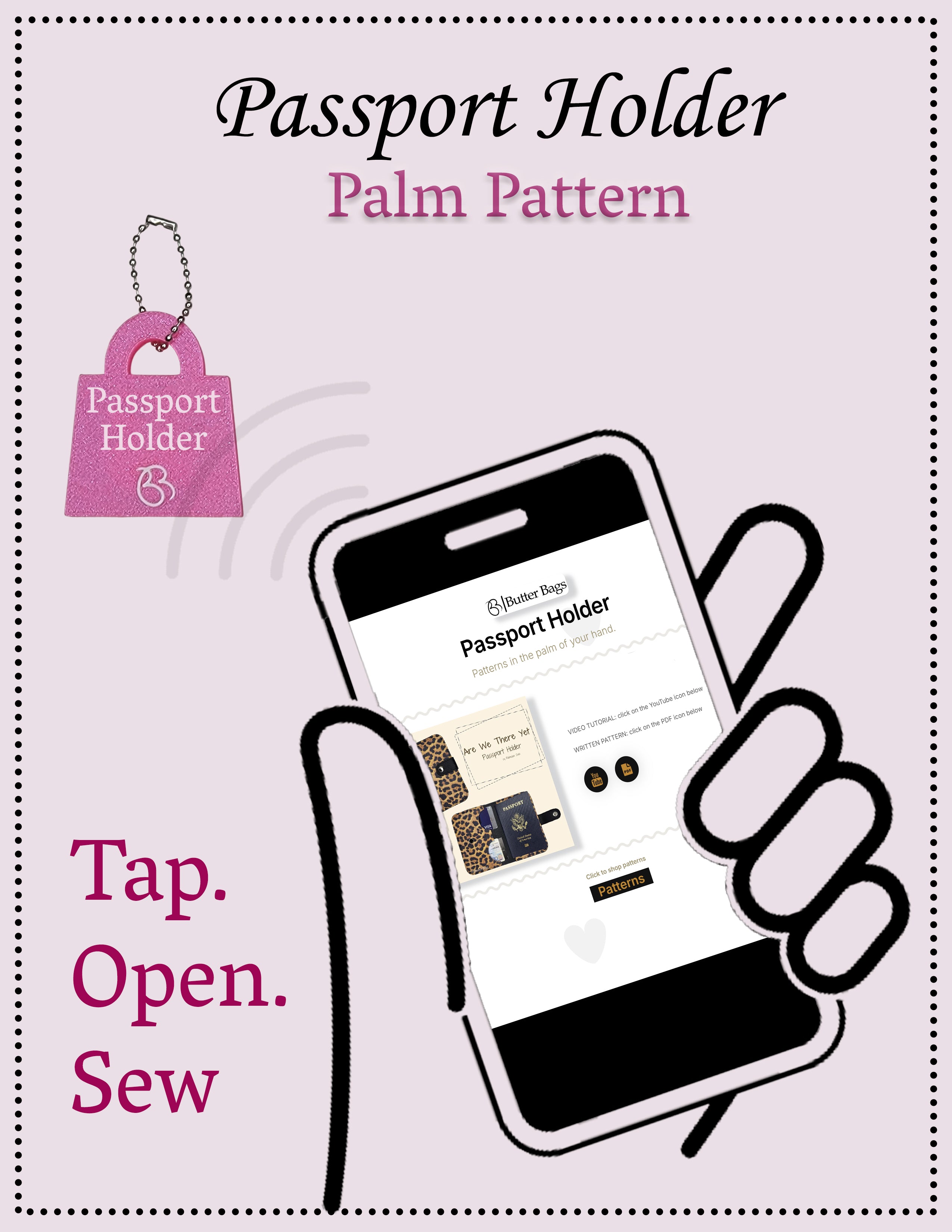 Passport Holder - Palm Pattern