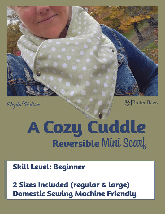 A Cozy Cuddle- Reversible Mini Scarf (Digital Pattern)