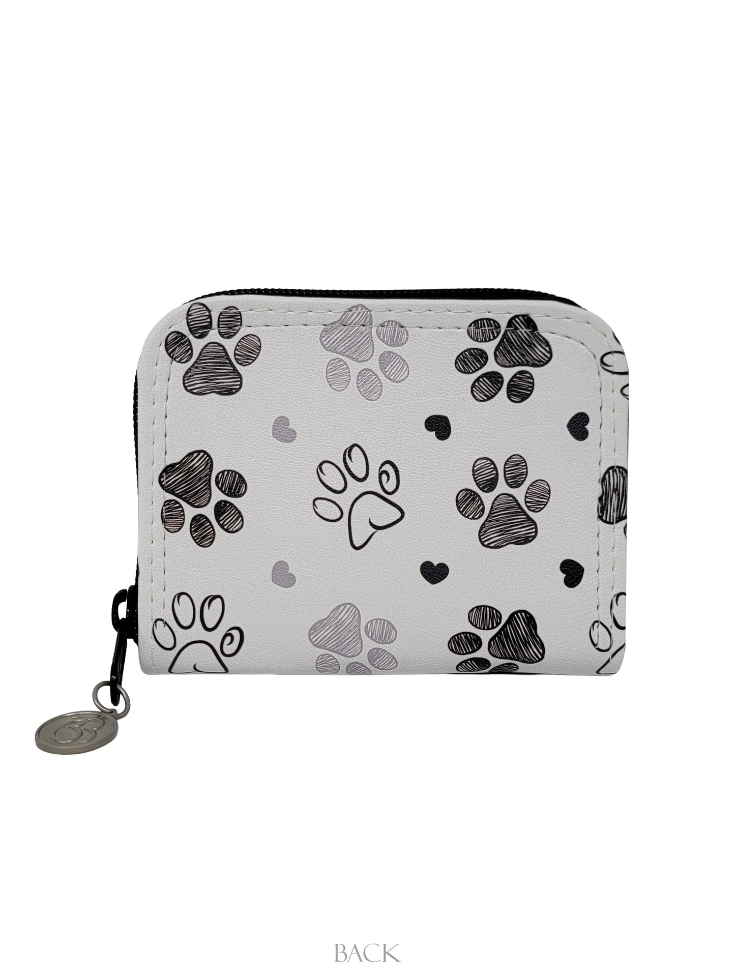 Paw Prints (black) Mini Zip Around Wallet