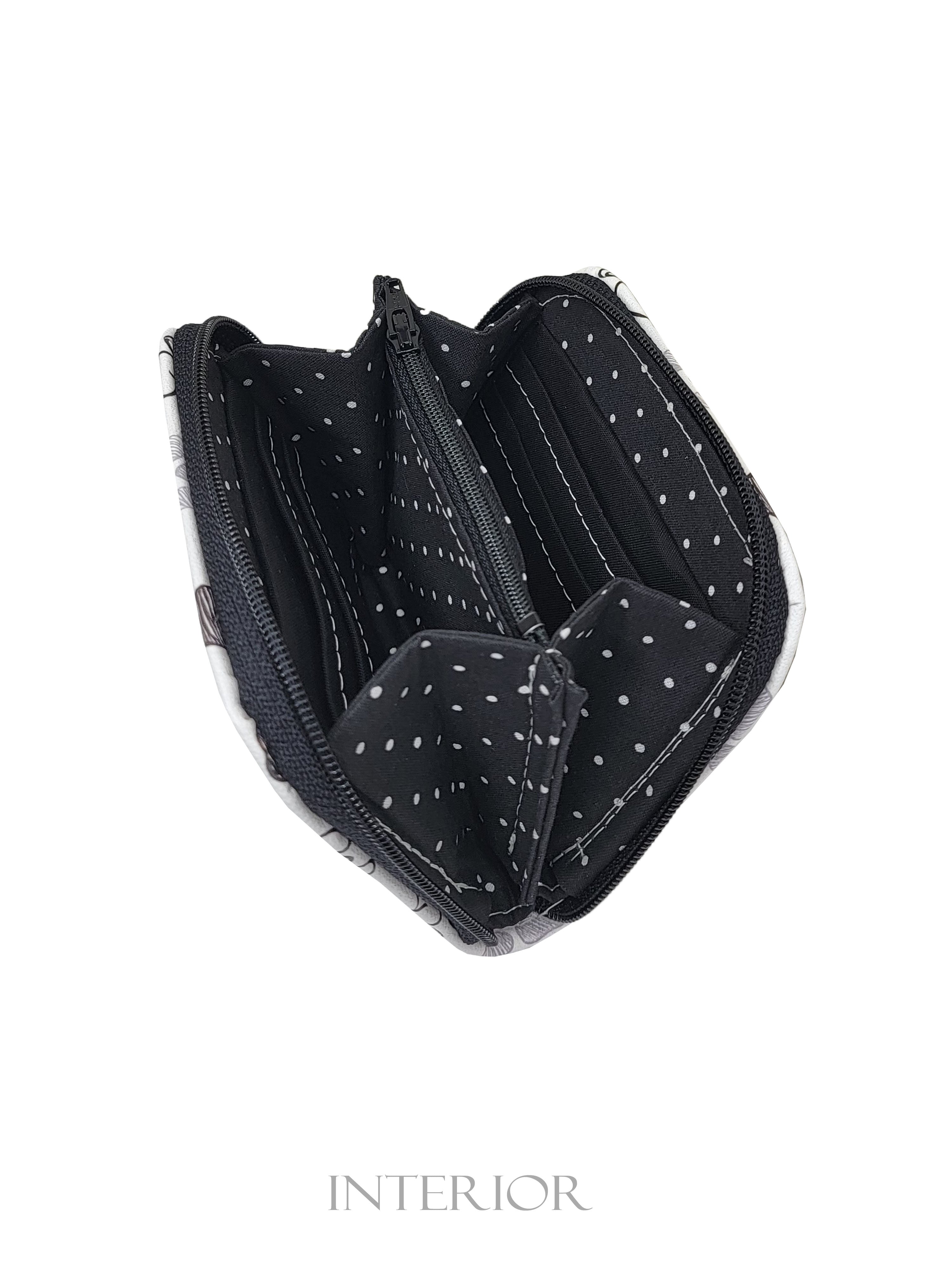 Paw Prints (black) Mini Zip Around Wallet