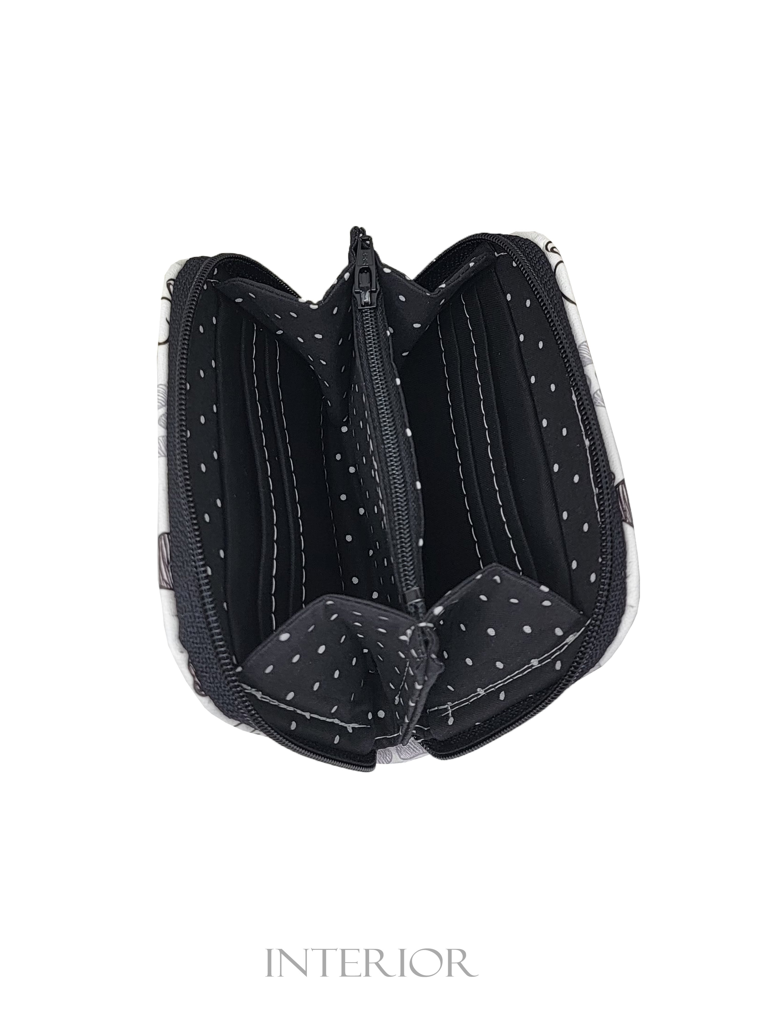 Paw Prints (black) Mini Zip Around Wallet