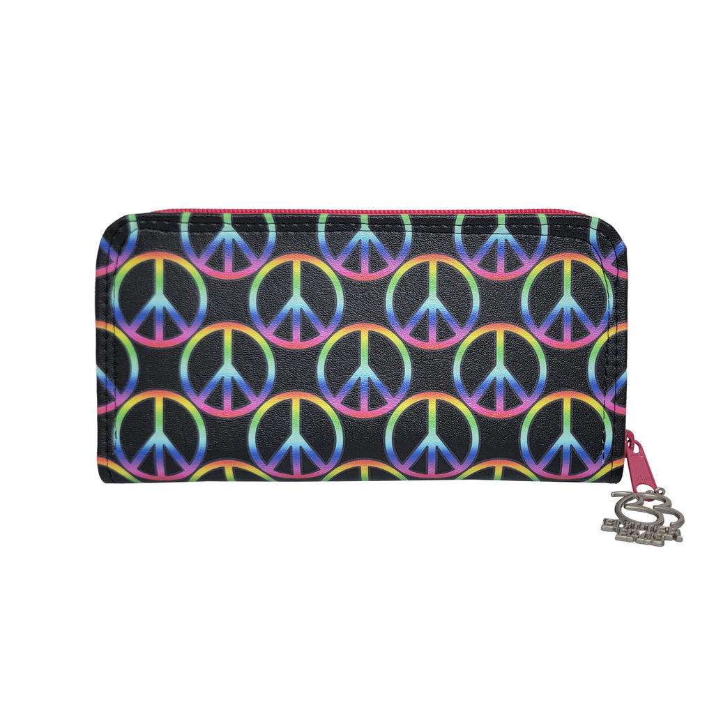 Peace Signs Zip Around Wallet