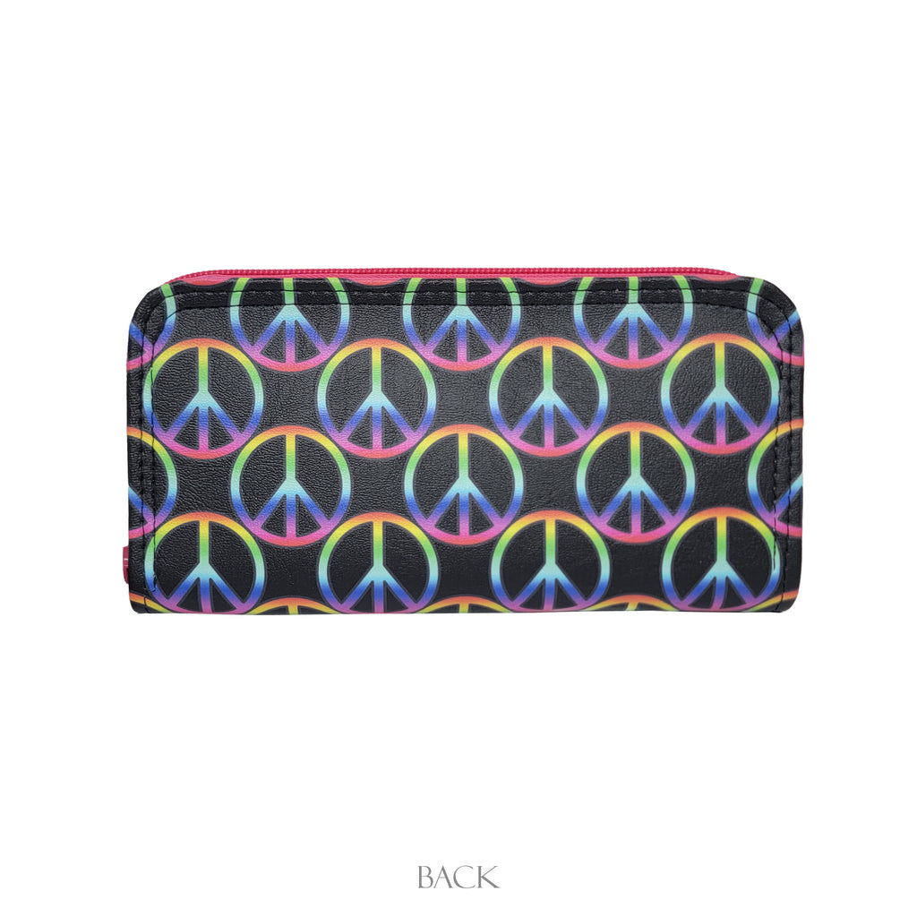 Peace Signs Zip Around Wallet