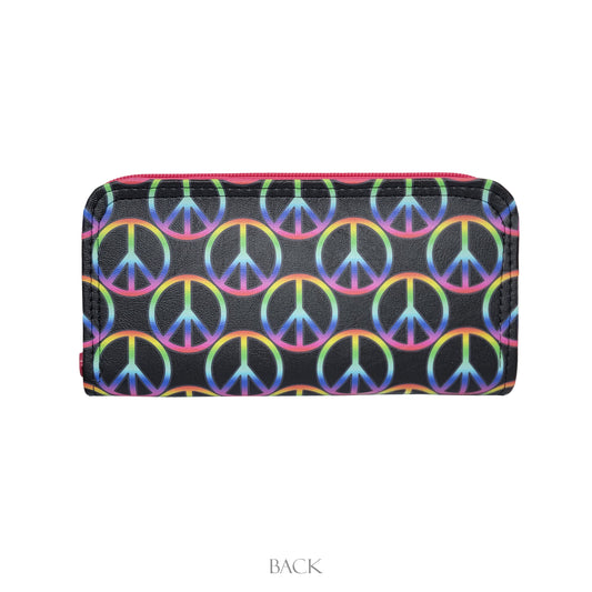 Peace Signs Zip Around Wallet