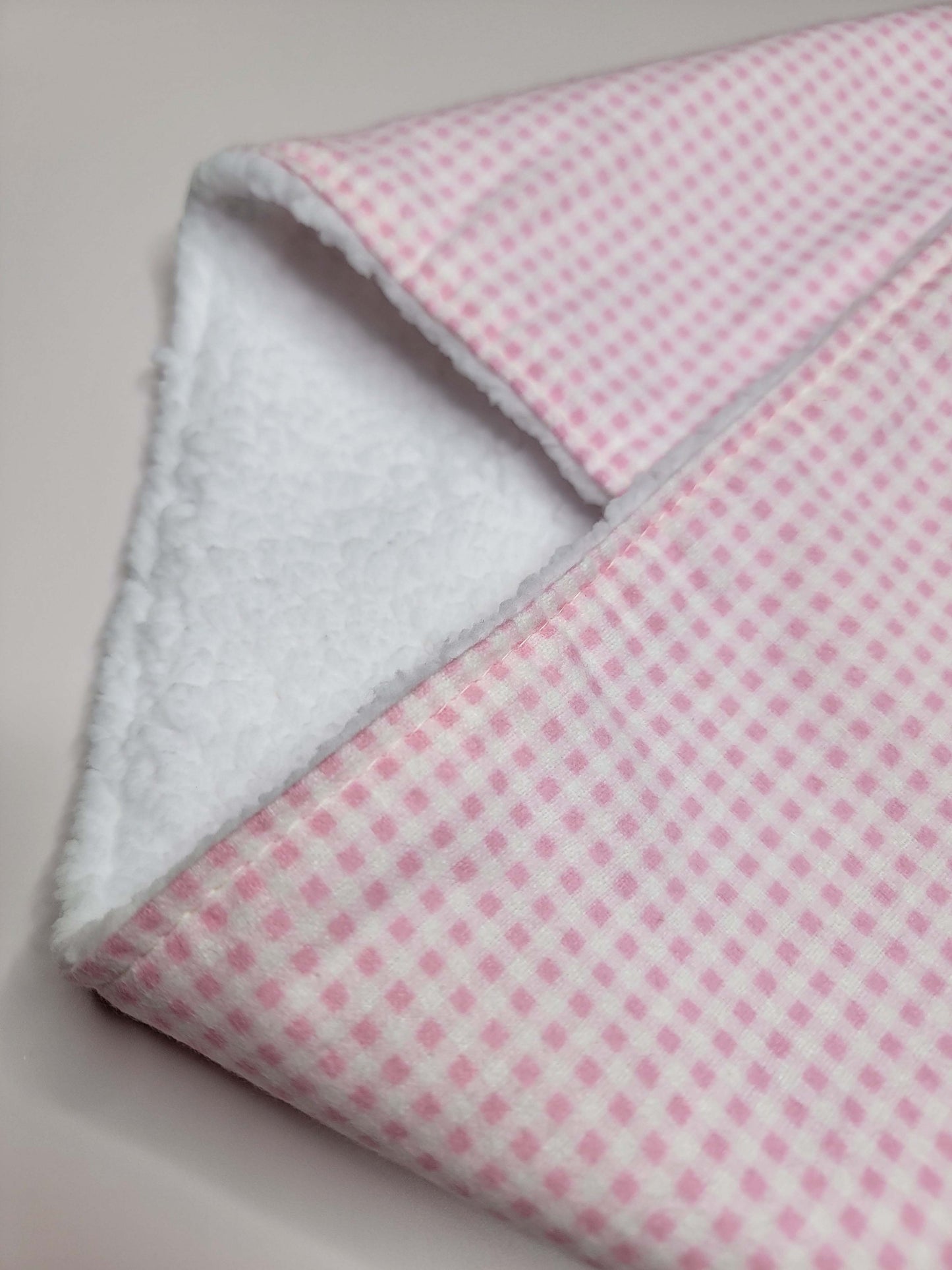 Pink Gingham Plaid Mini Scarf