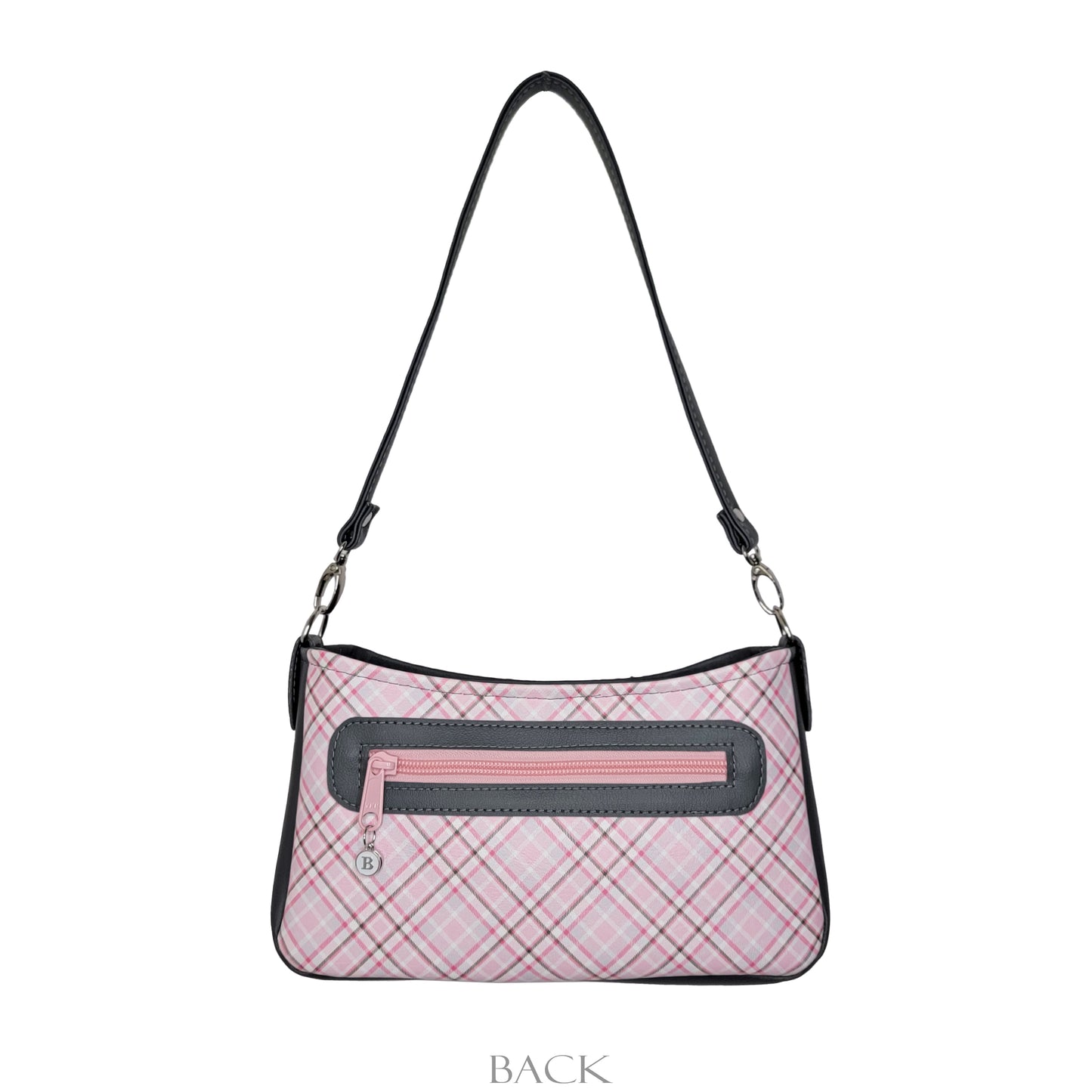 Pink & Grey Plaid Aries Crossbody Bag