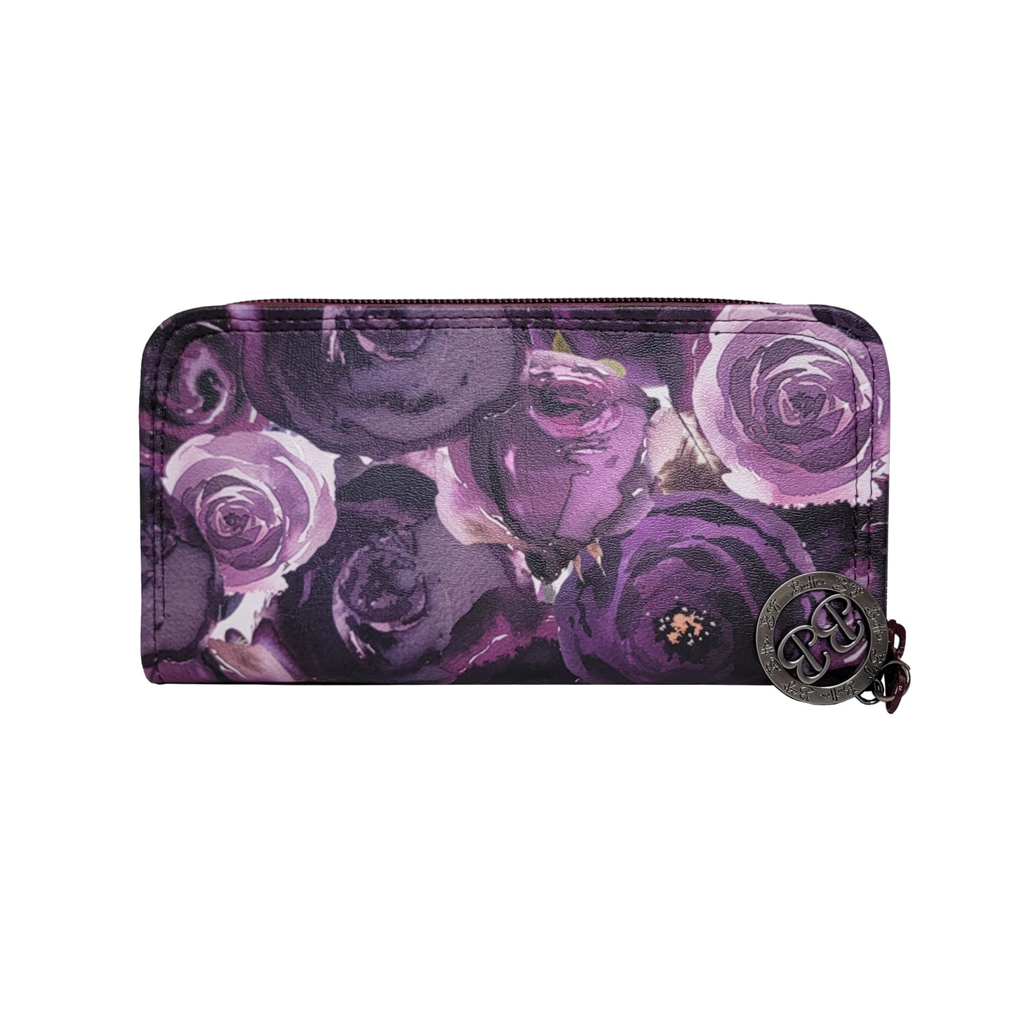 Sugar Plum Roses- Zip Around Wallet