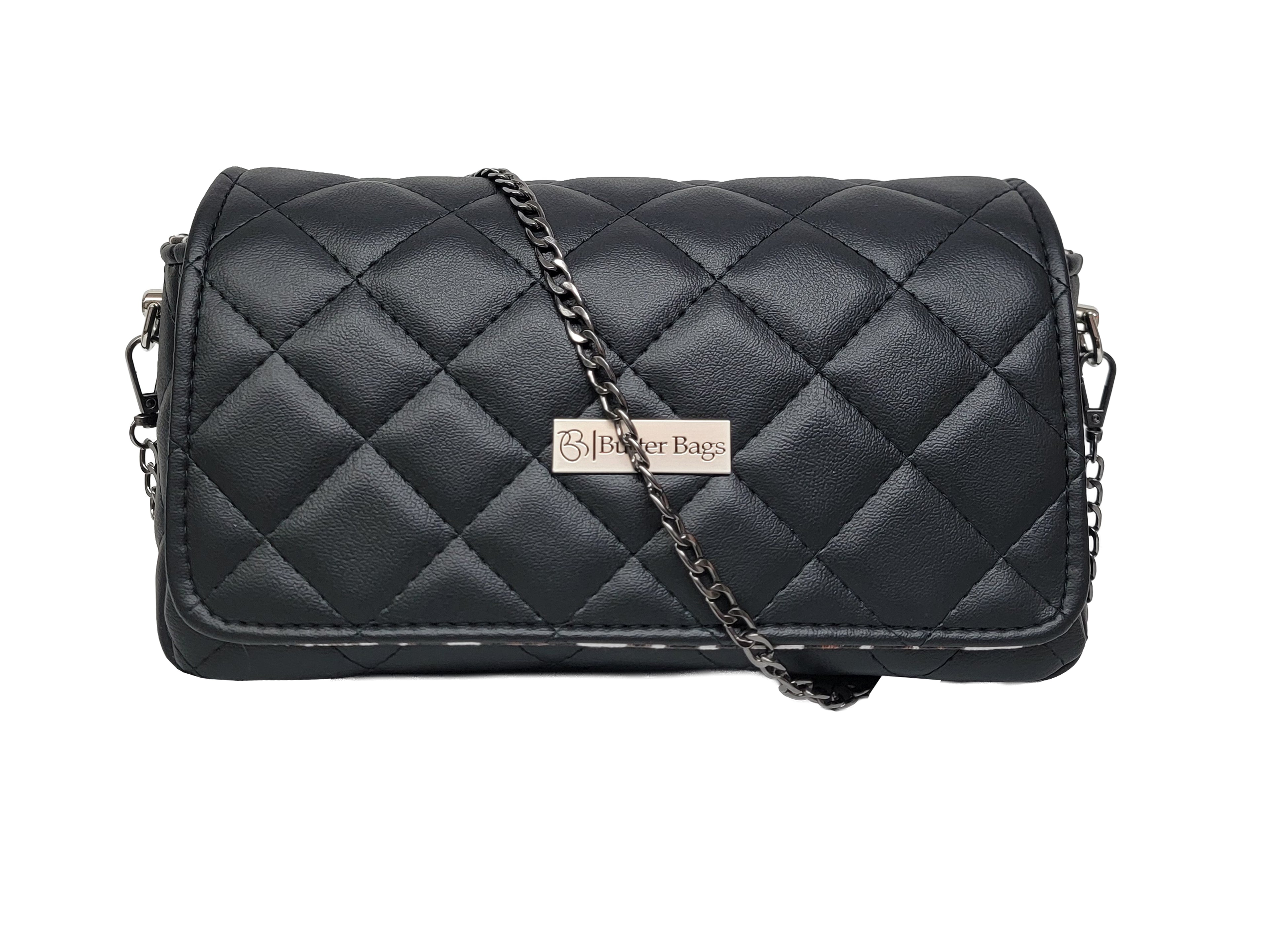 Black Quilted Crossbody