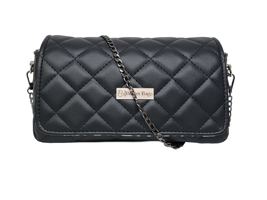 Black Quilted Crossbody