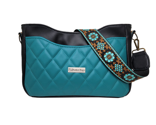 Black/Teal Quilted Kiana- Specialty