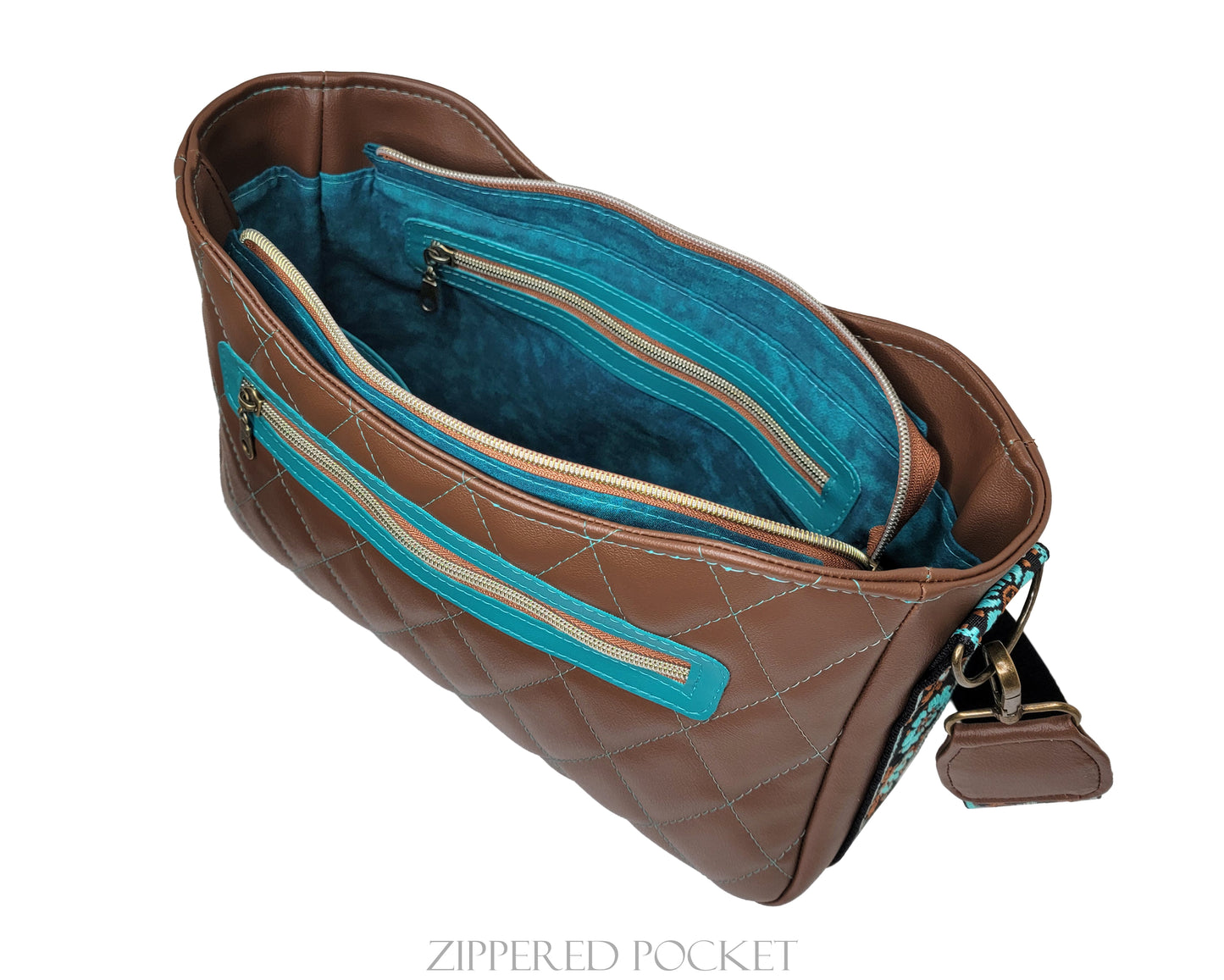 Brown/Teal Quilted Kiana- Specialty