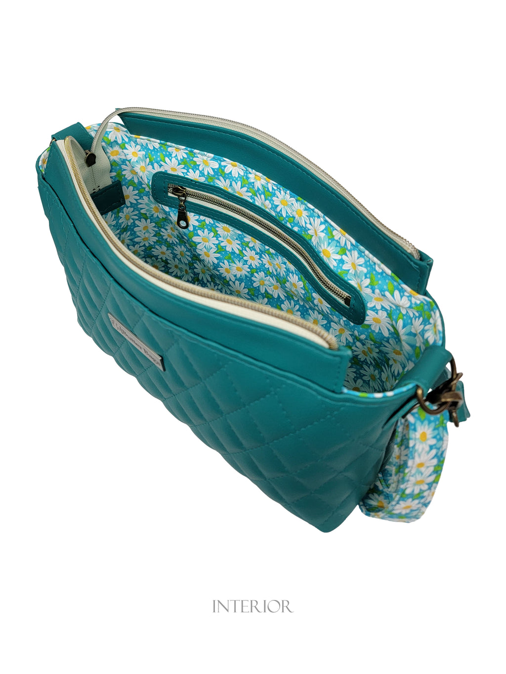 Teal Quilted Tote
