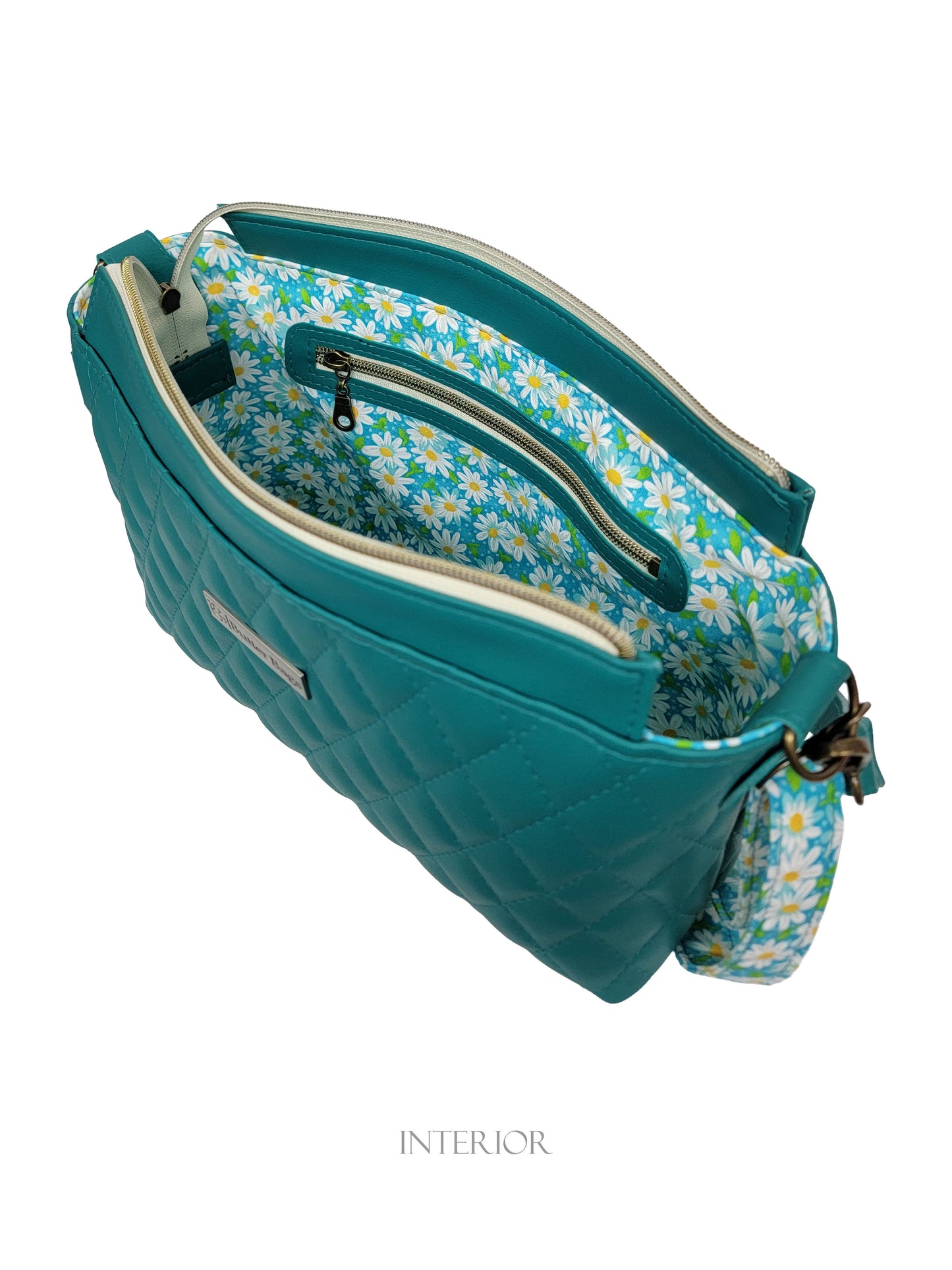 Teal Quilted Tote