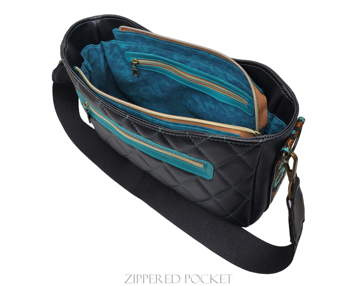 Black/Teal Quilted Kiana- Specialty