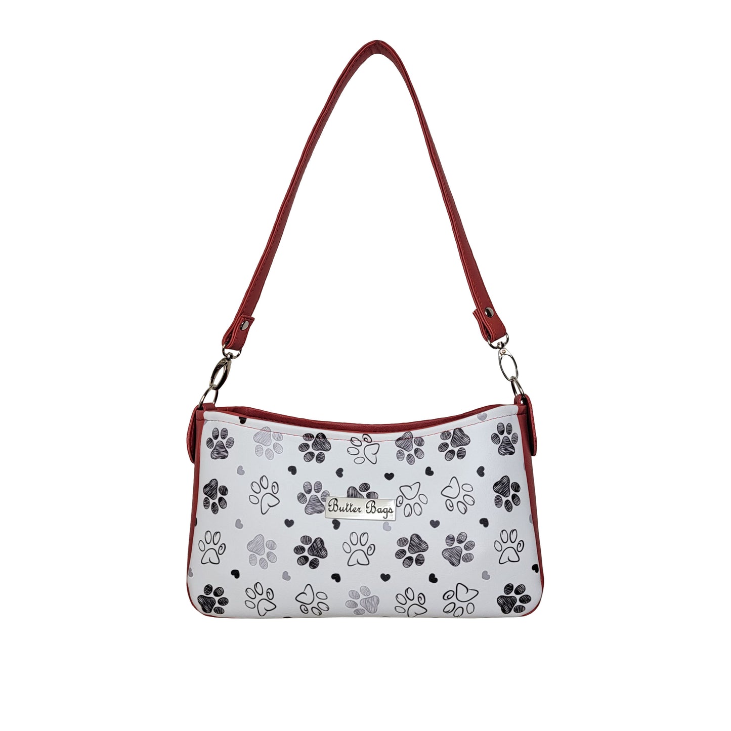 Paw Print Aries Crossbody Bag (red)