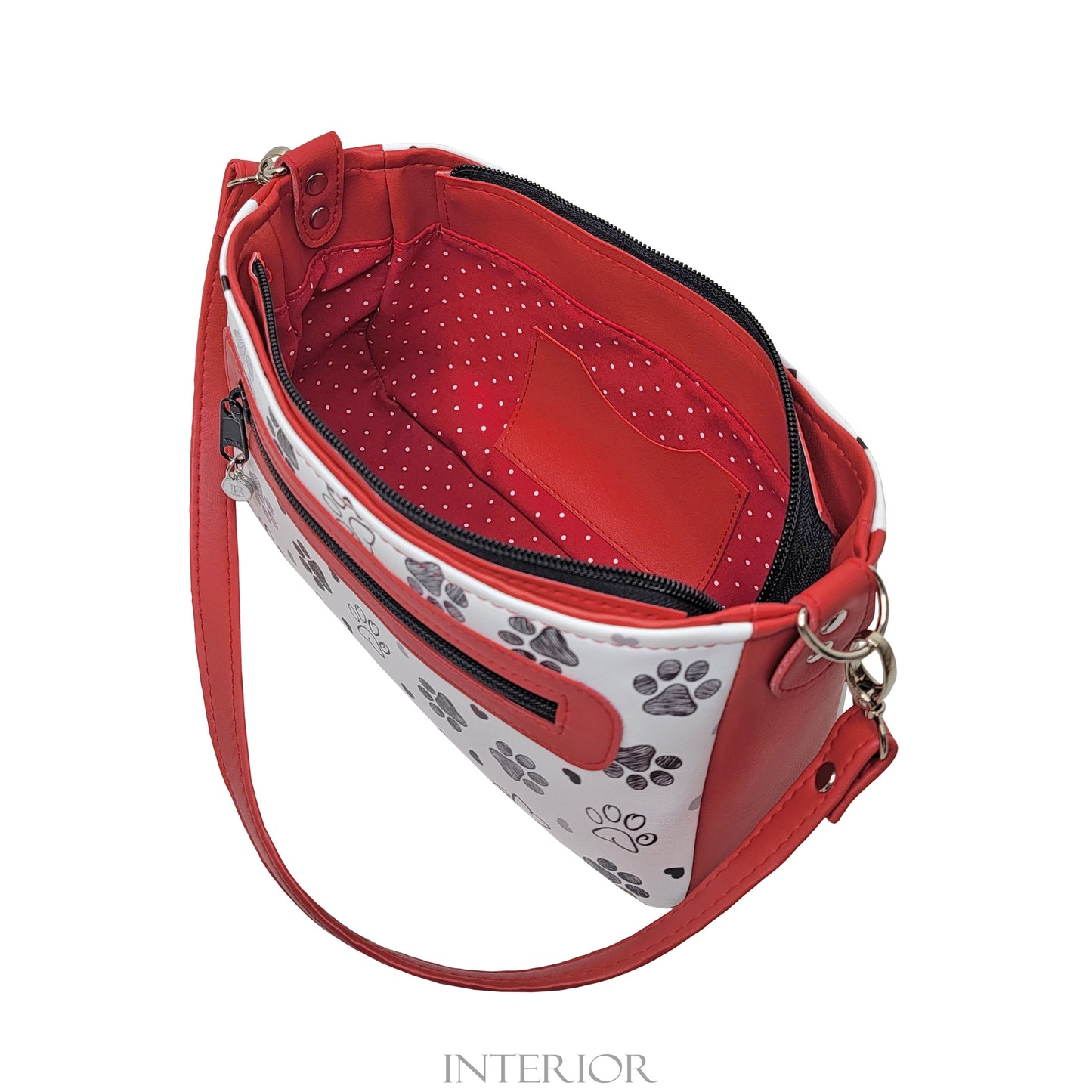 Paw Print Aries Crossbody Bag (red)