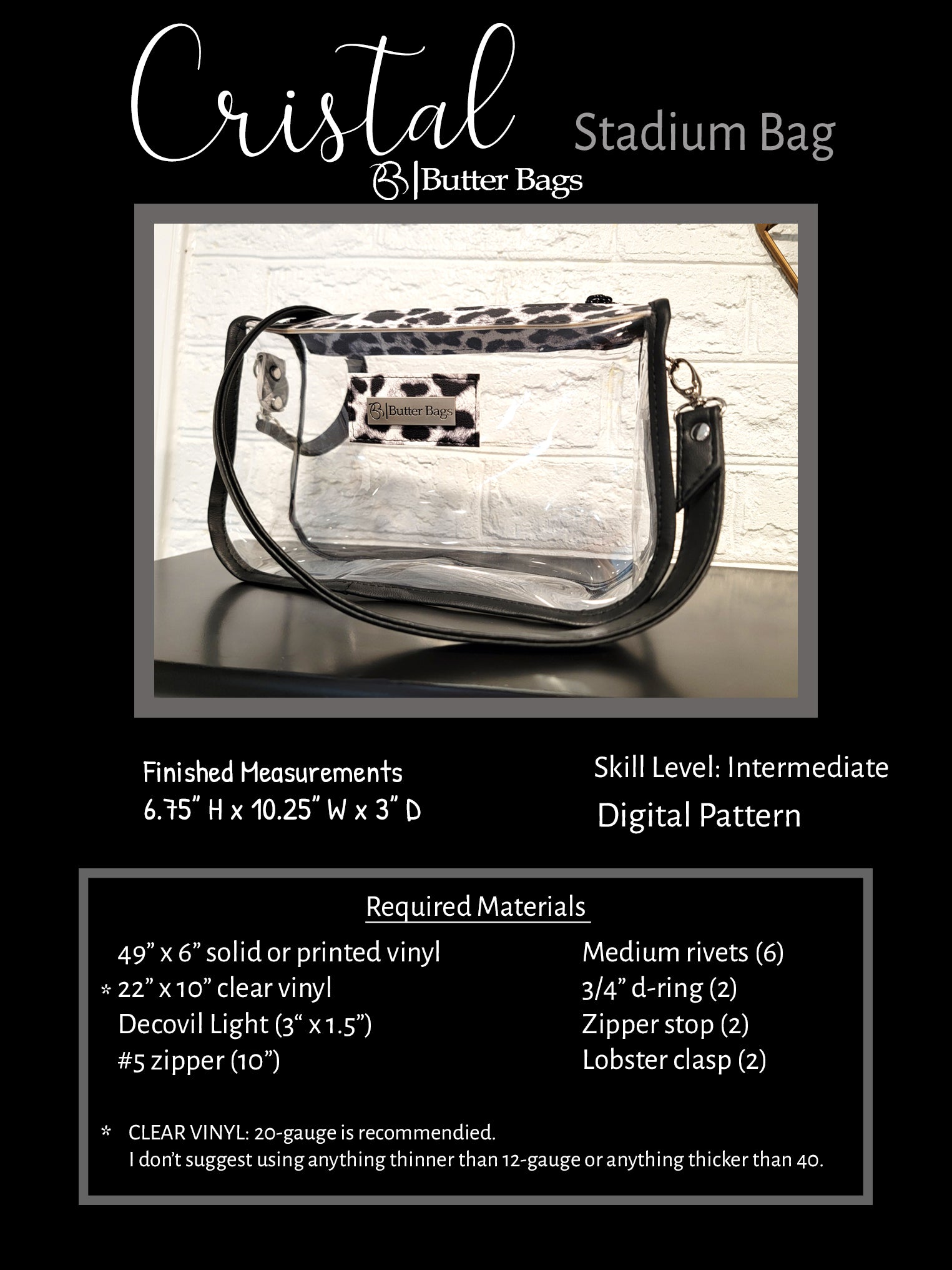 Cristal Stadium Bag- Digital Pattern (PRE-ORDER)