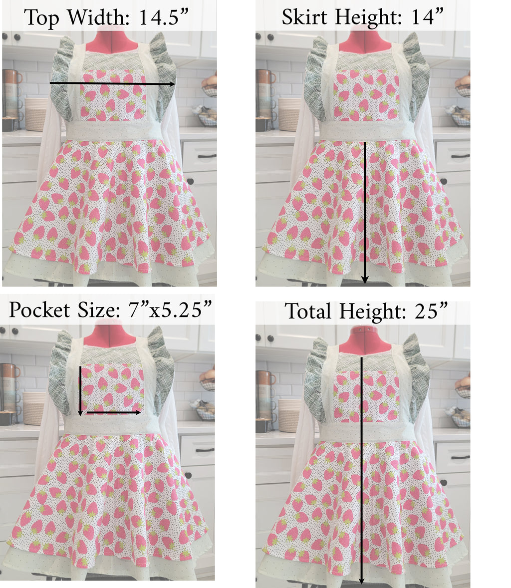 Strawberry Vintage Ruffle Pinafore Apron