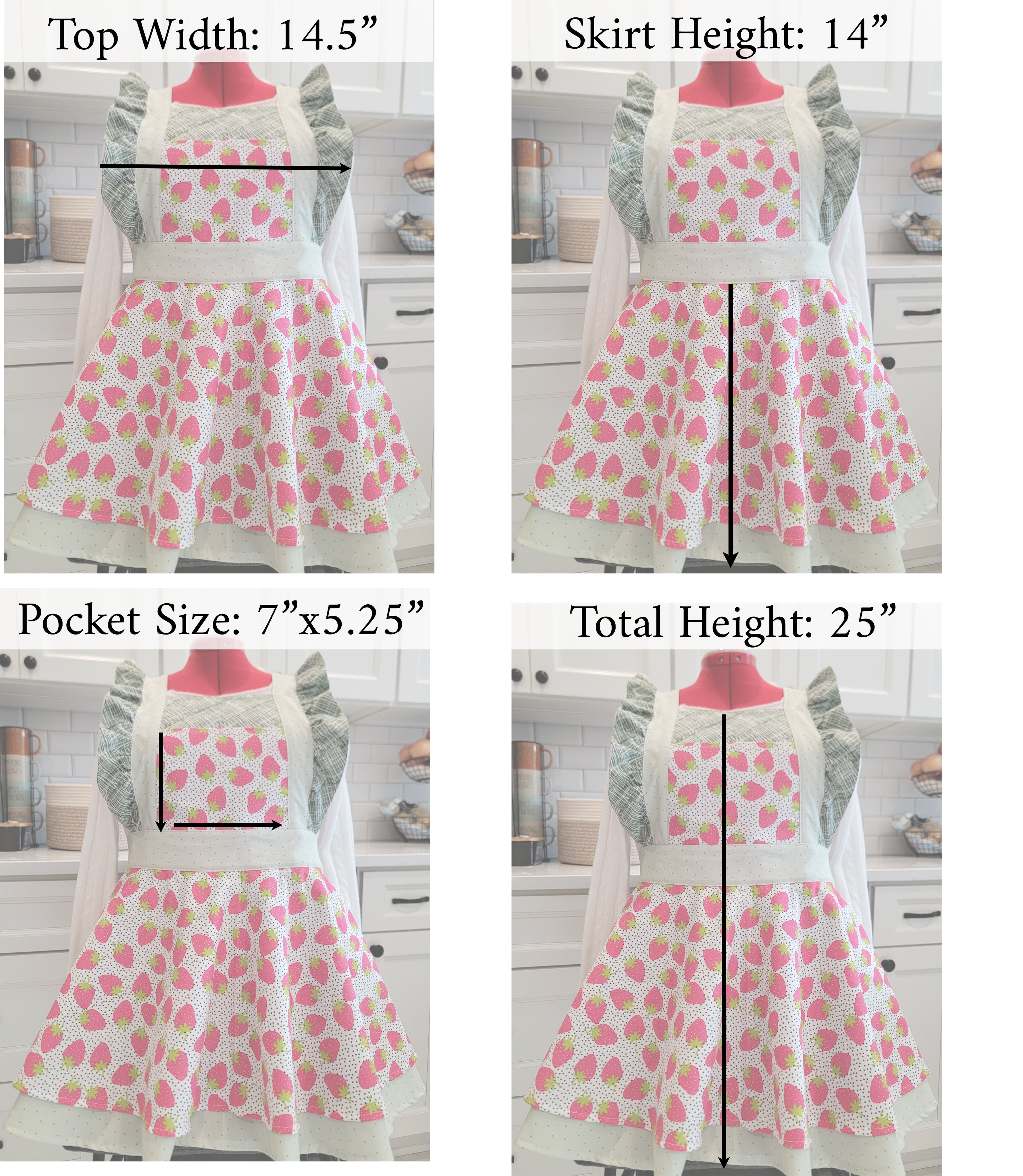Strawberry Vintage Ruffle Pinafore Apron