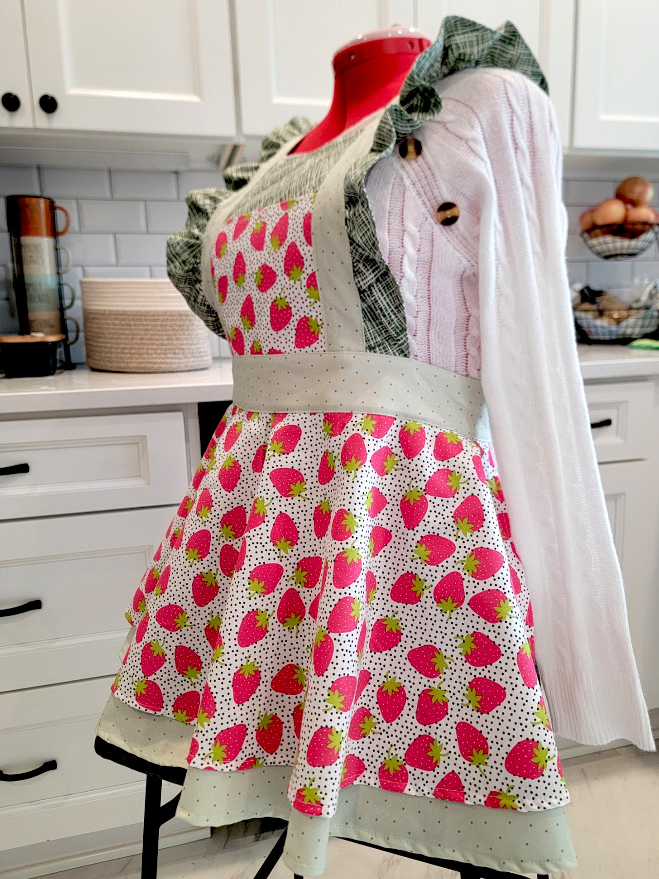 Strawberry Vintage Ruffle Pinafore Apron