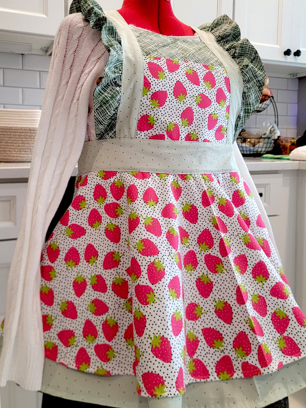 Strawberry Vintage Ruffle Pinafore Apron