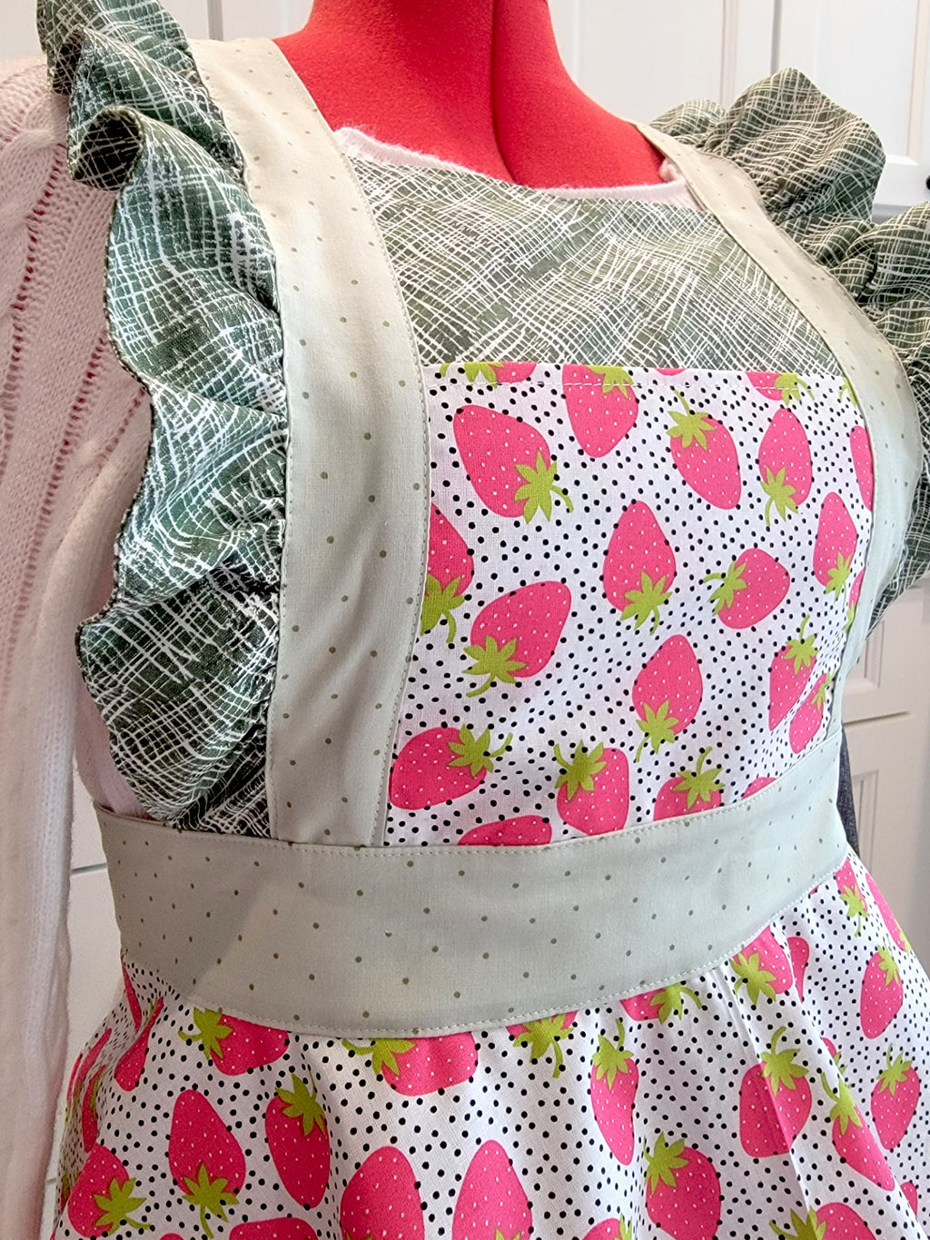 Strawberry Vintage Ruffle Pinafore Apron