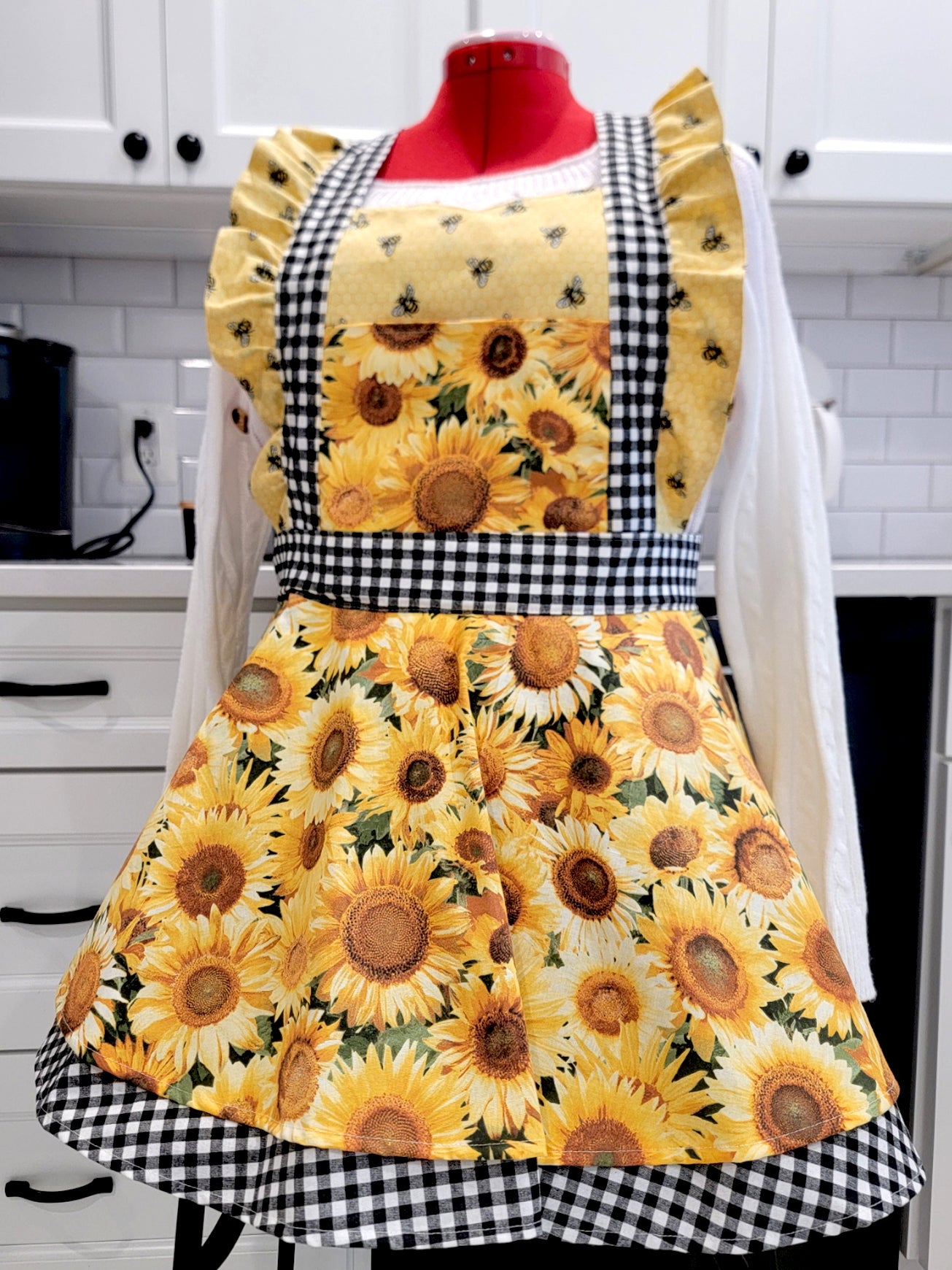 Sunflower Vintage Ruffle Pinafore Apron