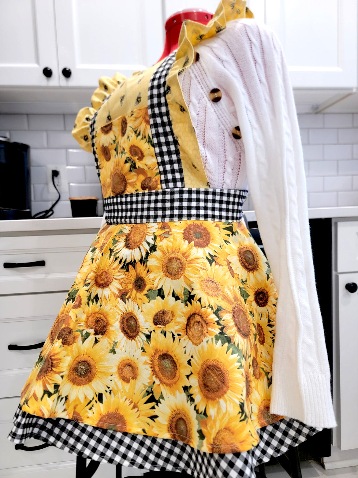 Sunflower Vintage Ruffle Pinafore Apron