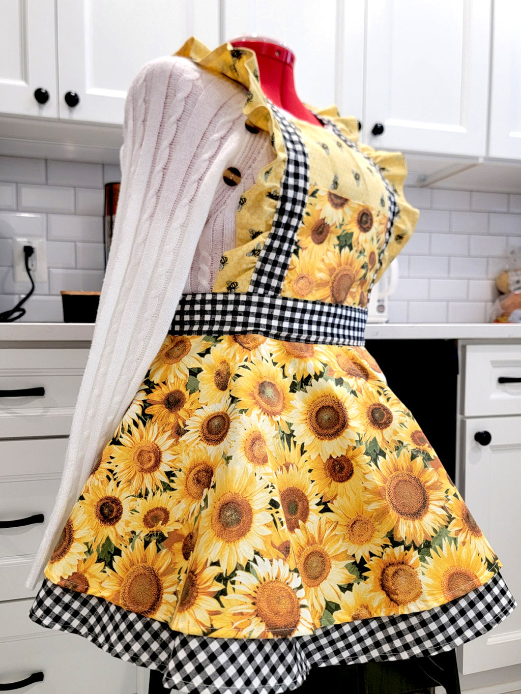 Sunflower Vintage Ruffle Pinafore Apron