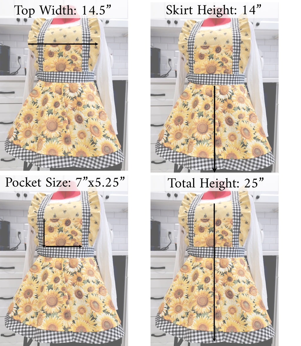 Sunflower Vintage Ruffle Pinafore Apron