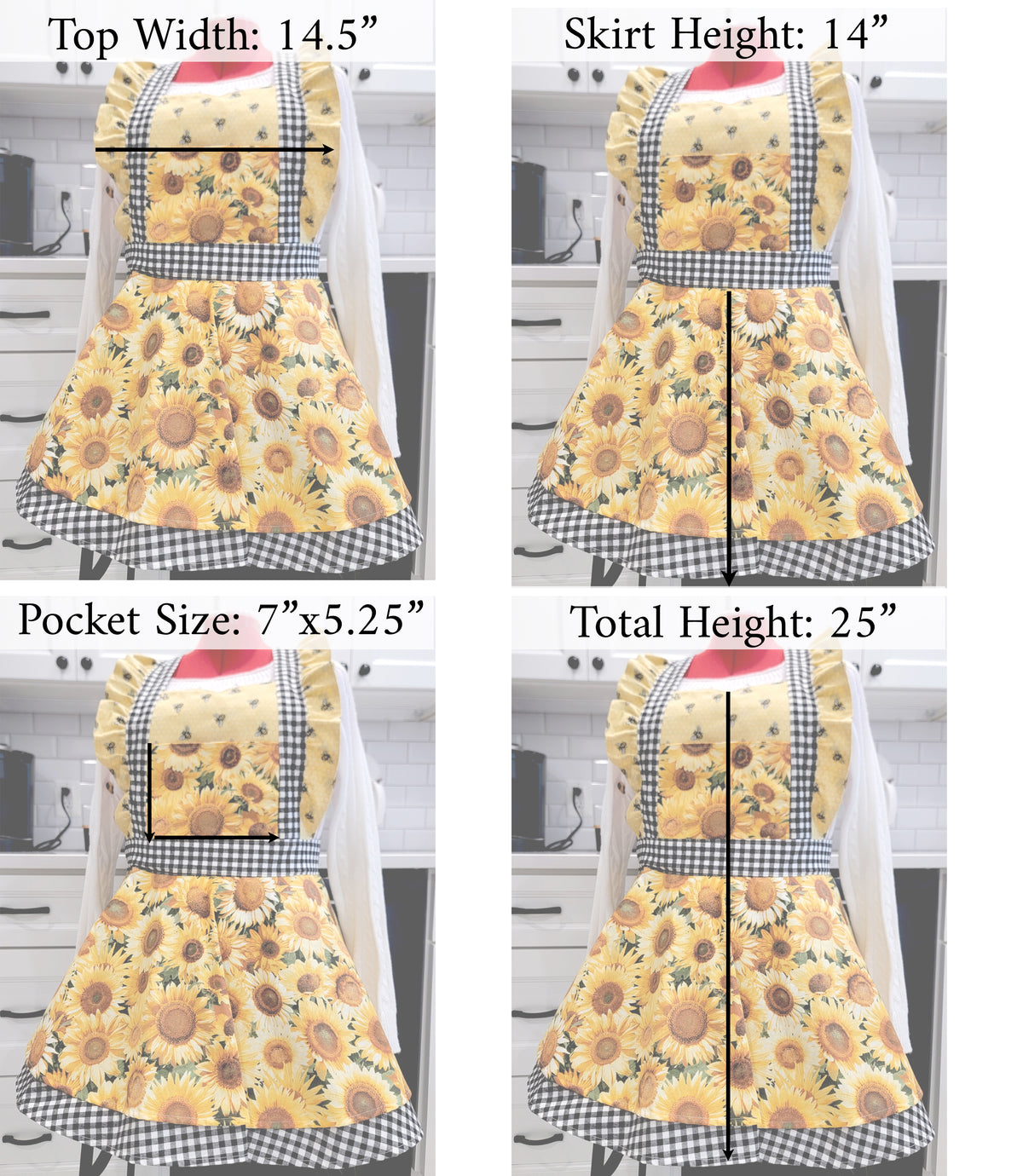 Sunflower Vintage Ruffle Pinafore Apron