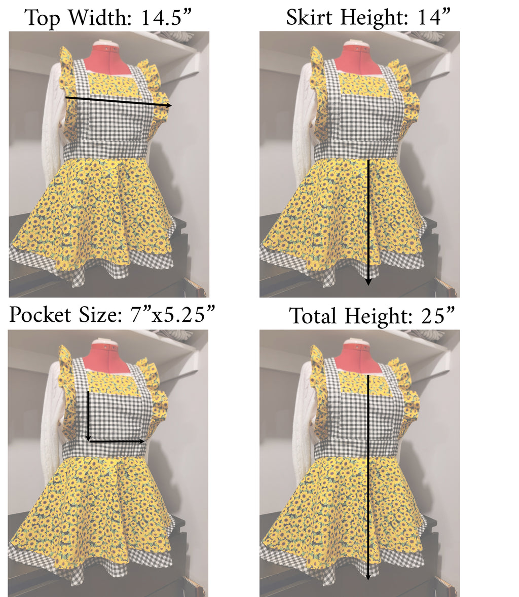 Sunflower Vintage Ruffle Pinafore Apron
