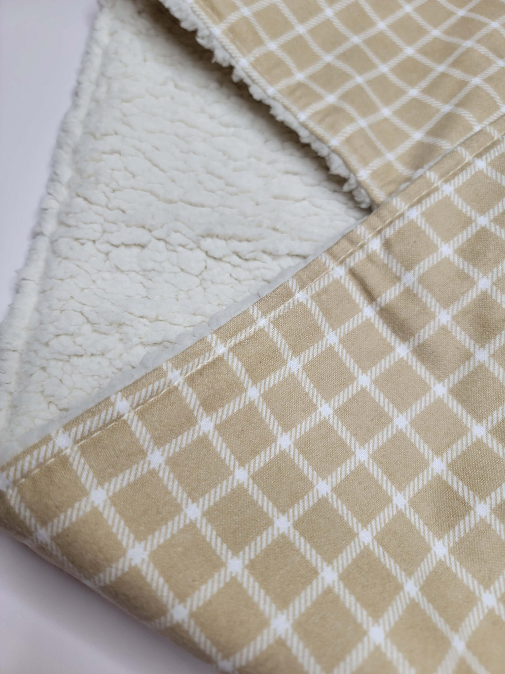 Tan Plaid Mini Scarf