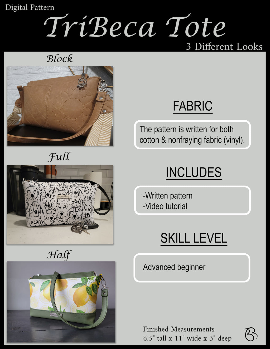 TriBeca Tote- Digital Pattern