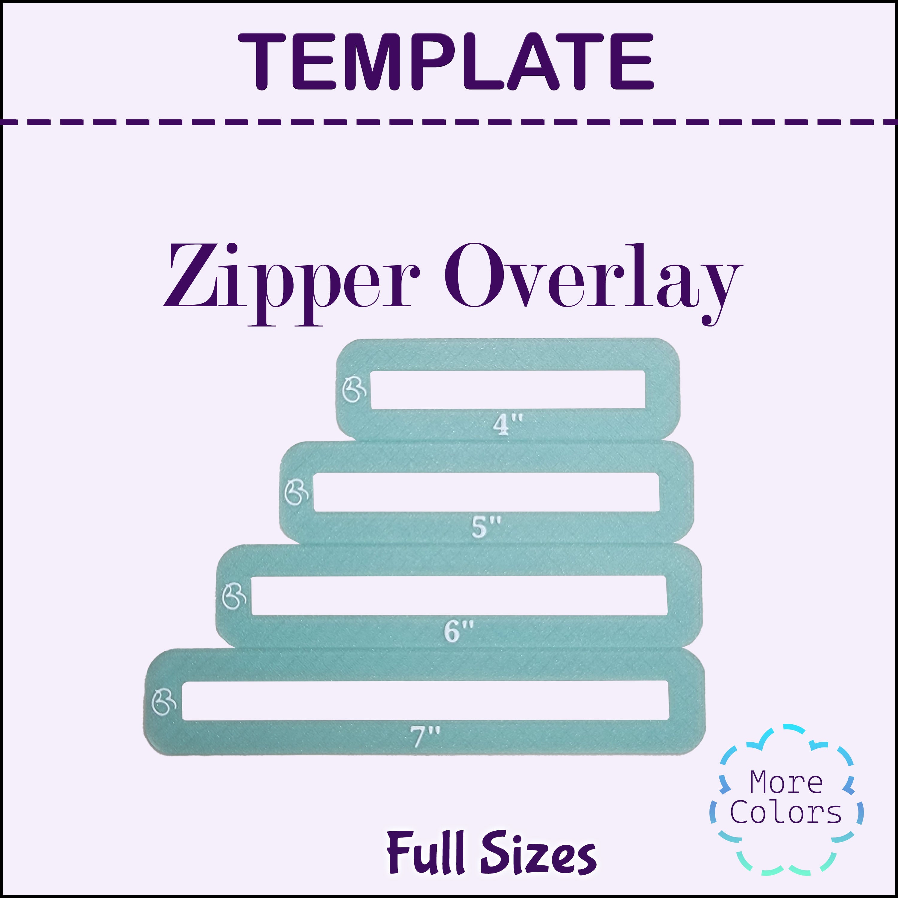 Oval- Zipper Overlay Templates- Full Sizes