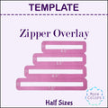 Oval- Zipper Overlay Templates- Half Sizes