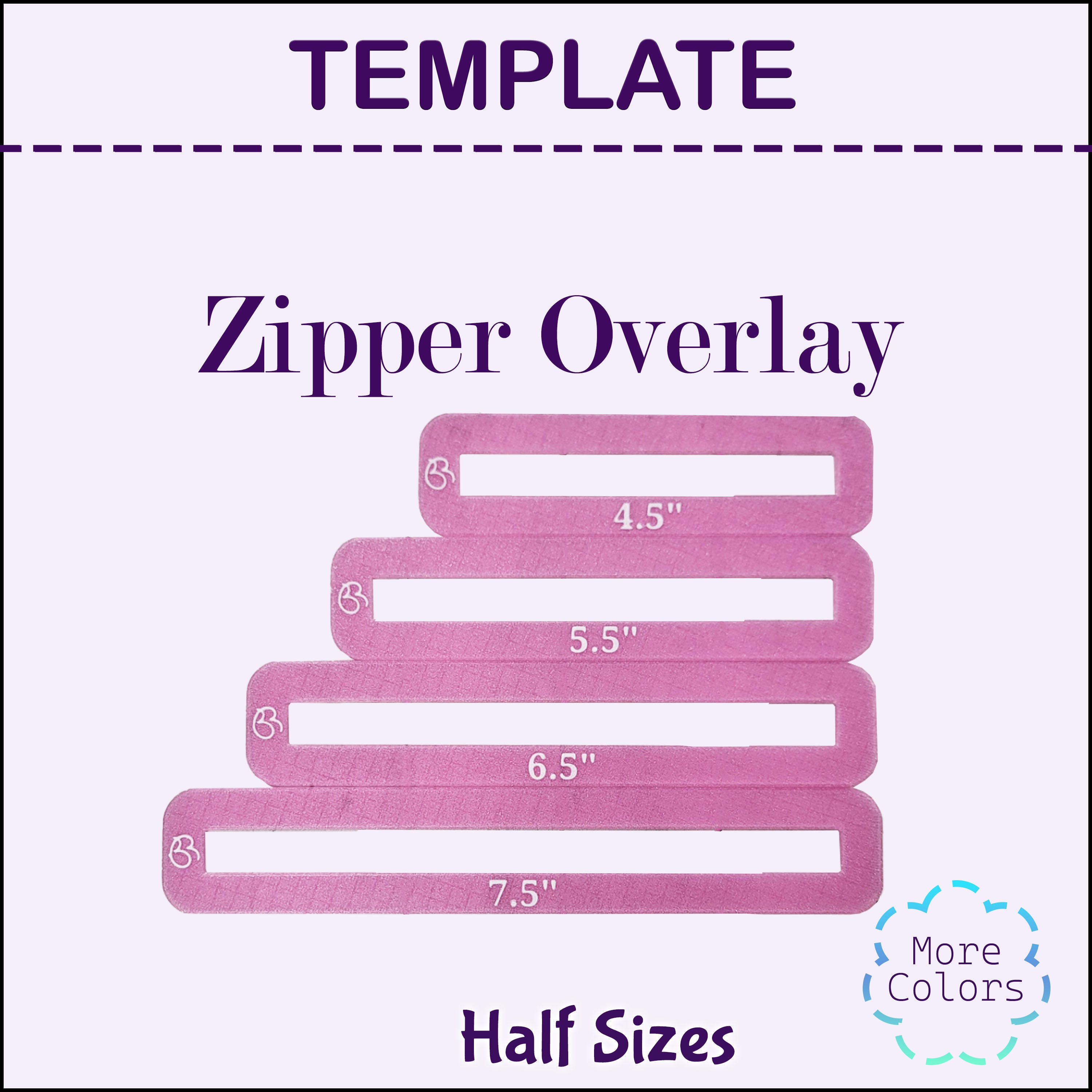 Oval- Zipper Overlay Templates- Half Sizes