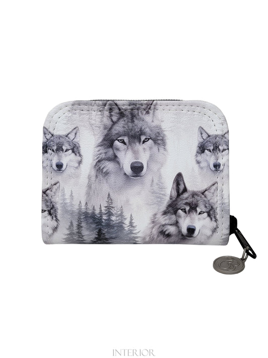 Wolves Mini Zip Around Wallet