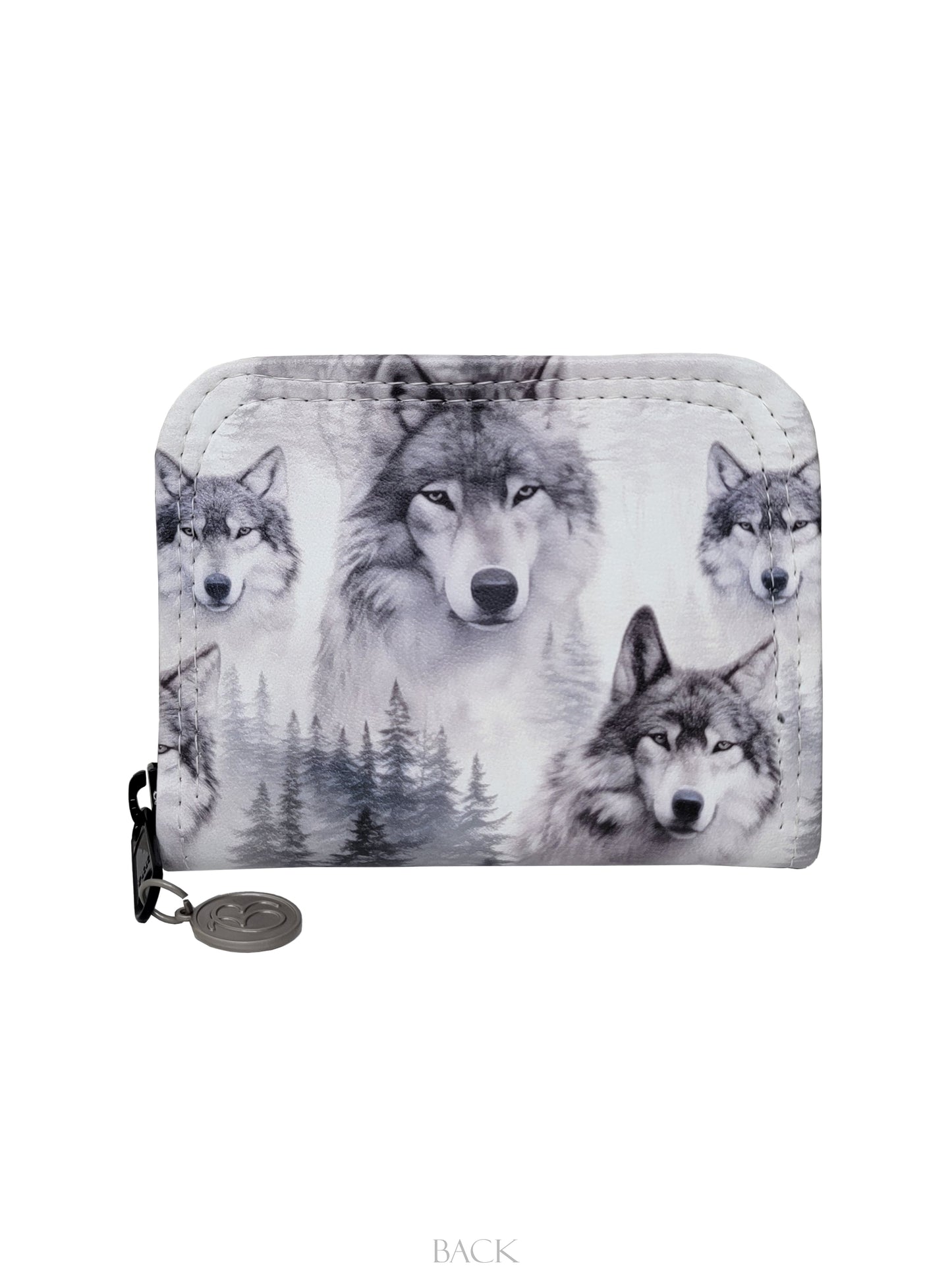 Wolves Mini Zip Around Wallet