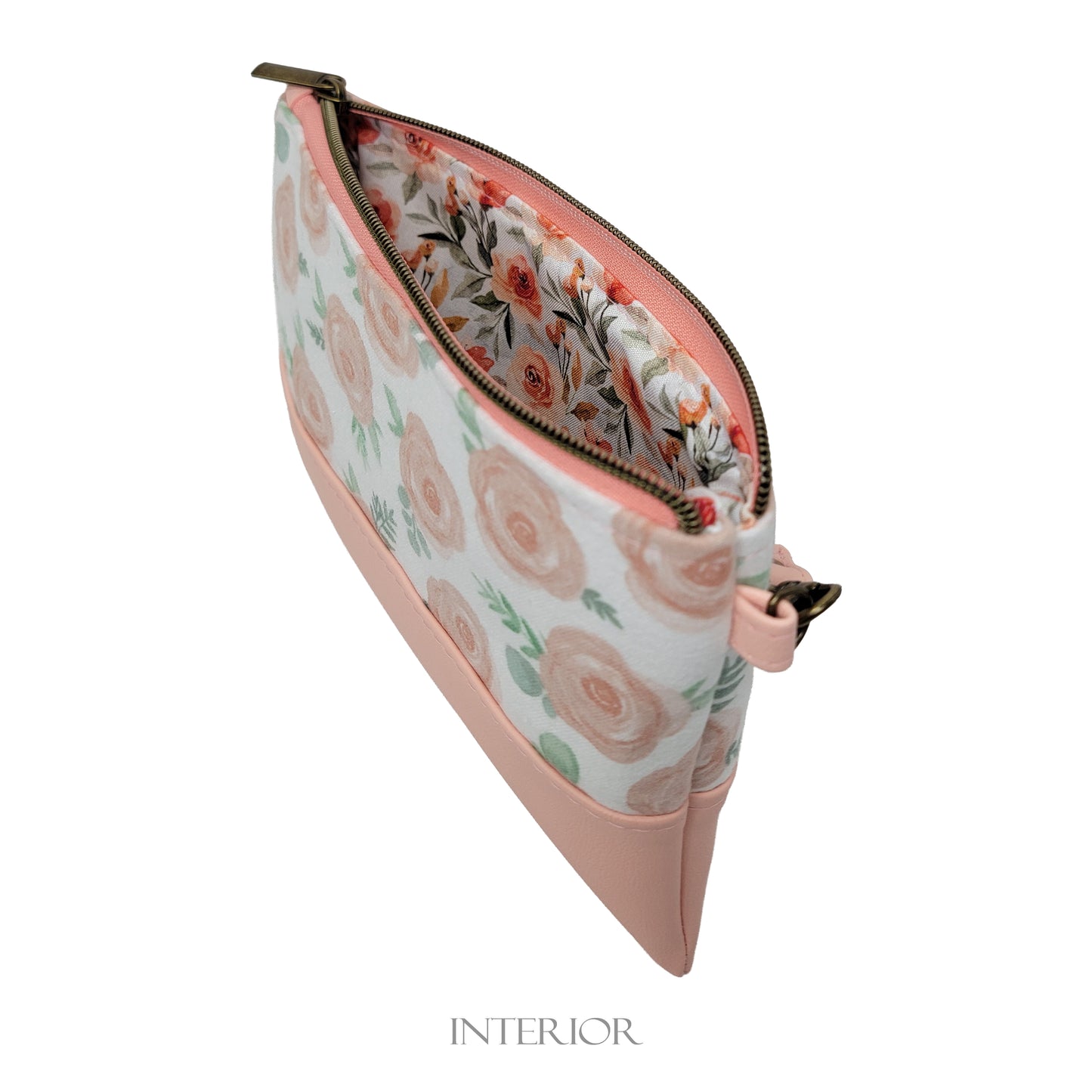 Peachy Floral (Flannel) Wristlet