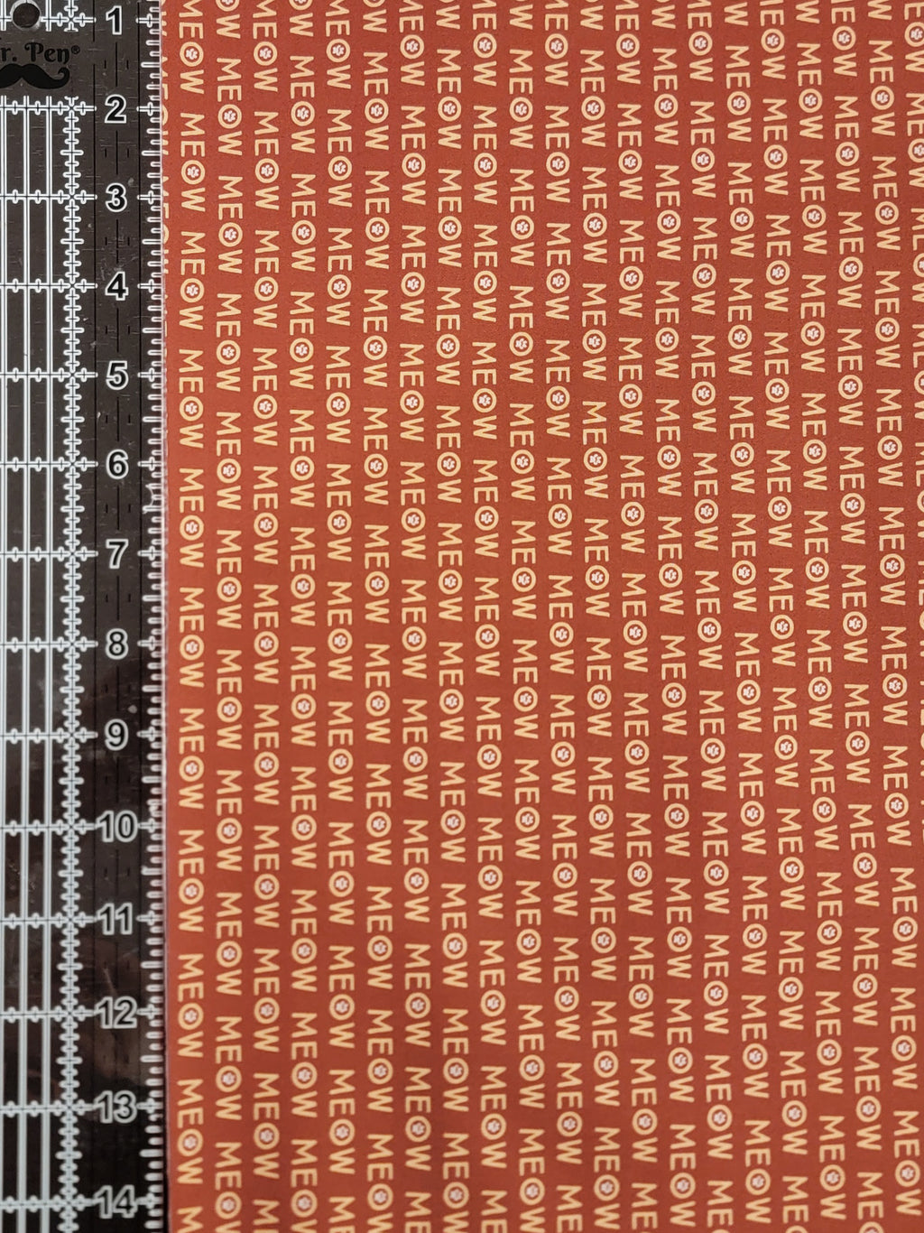 Purrfection Kittens- Meow Brick Red Fabric (half yard increment)
