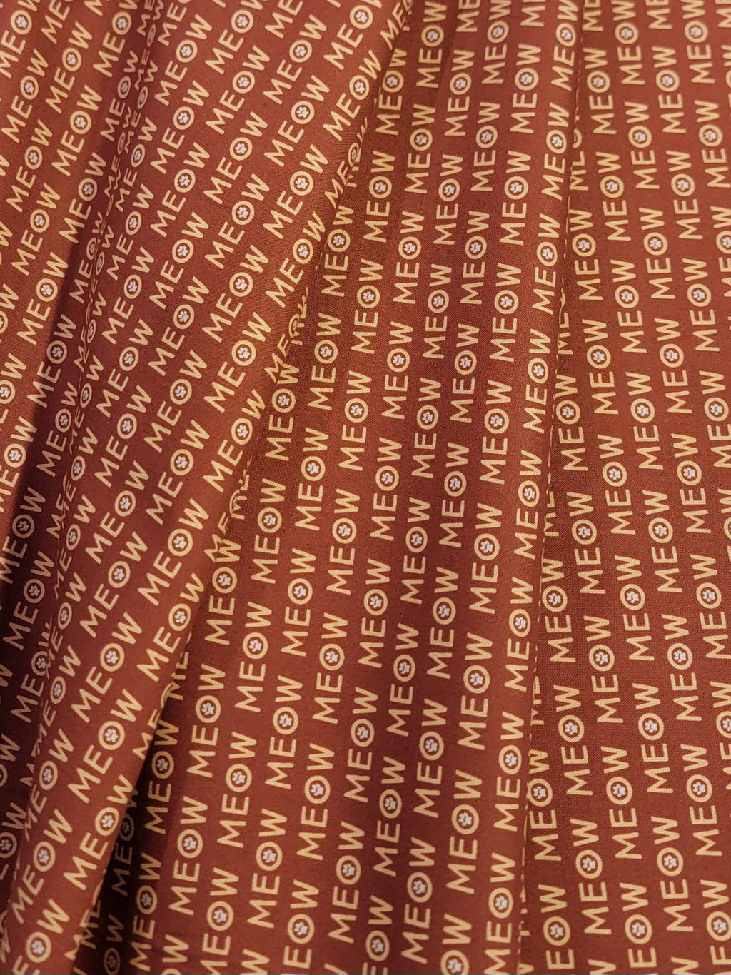 Purrfection Kittens- Meow Brick Red Fabric (half yard increment)