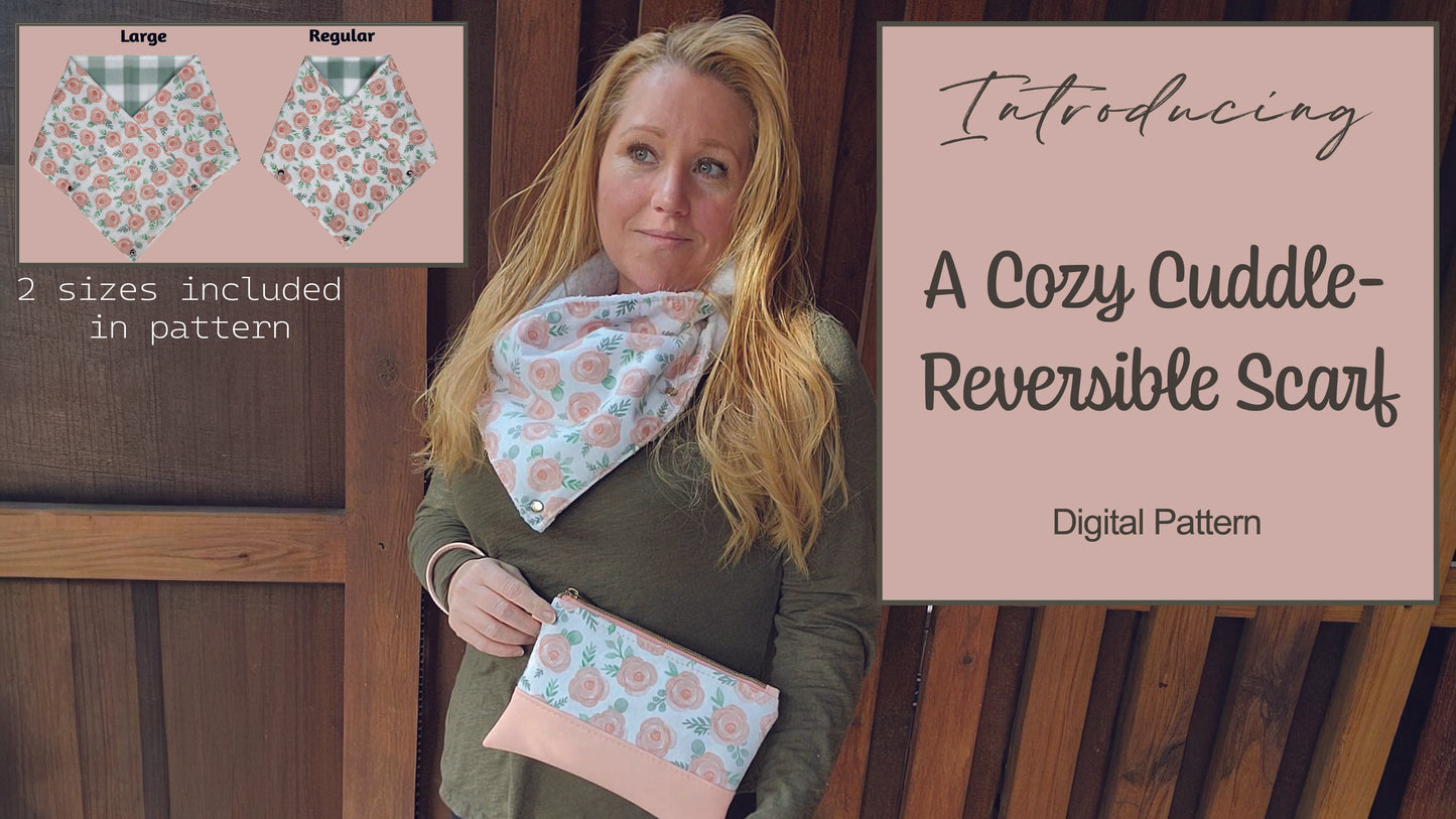 A Cozy Cuddle- Reversible Mini Scarf (Digital Pattern)