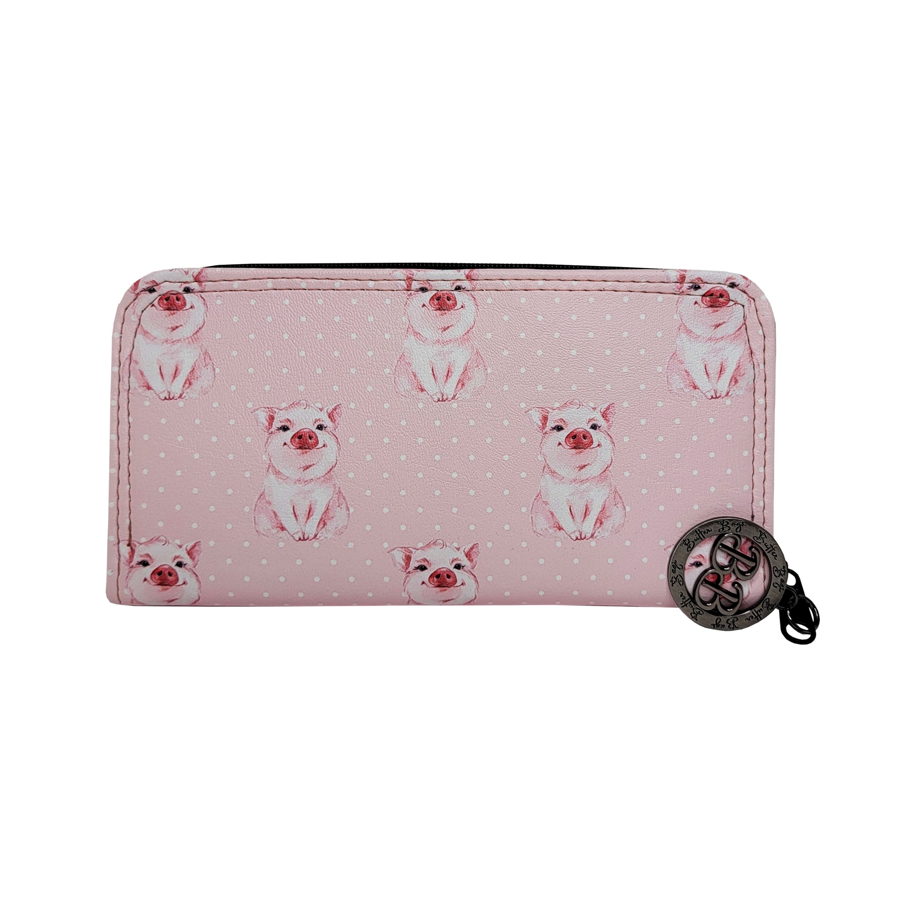 Pigs & Polka Dots Zip Around Wallet