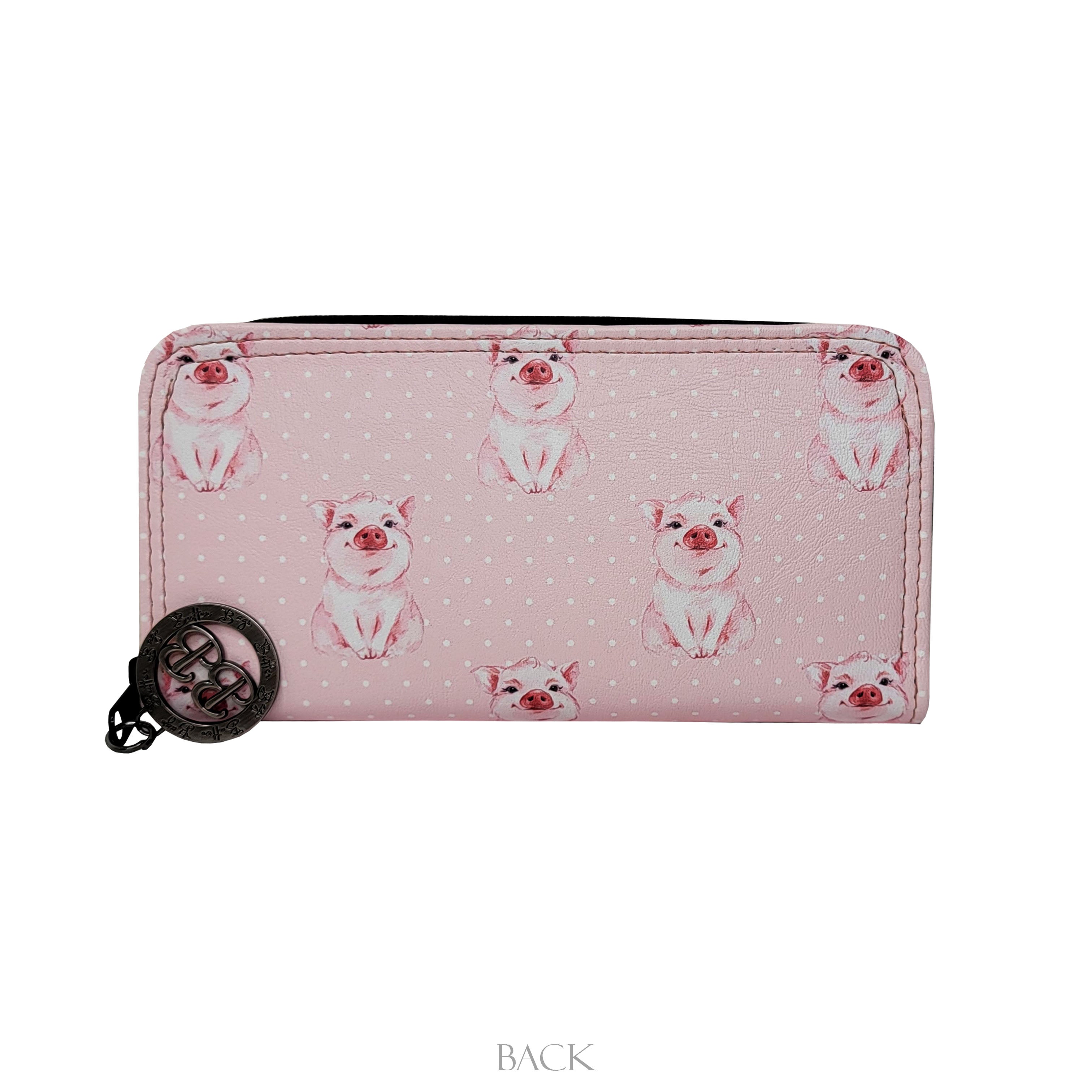 Pigs & Polka Dots Zip Around Wallet