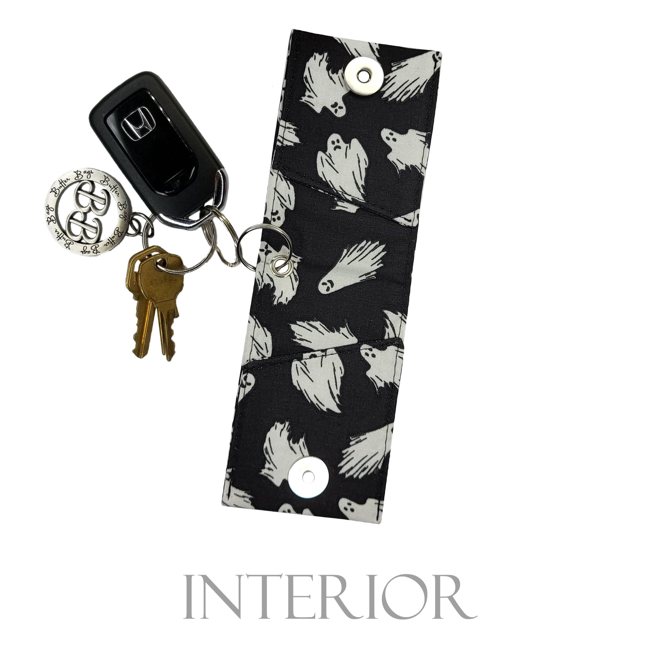 Ghost (black) Glow in the Dark Keychain Wallet