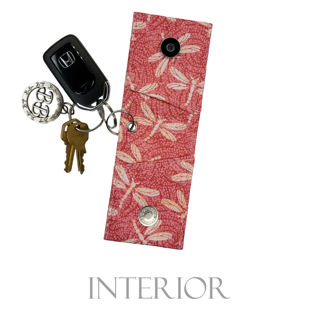 Pink Dragonfly Keychain Wallet