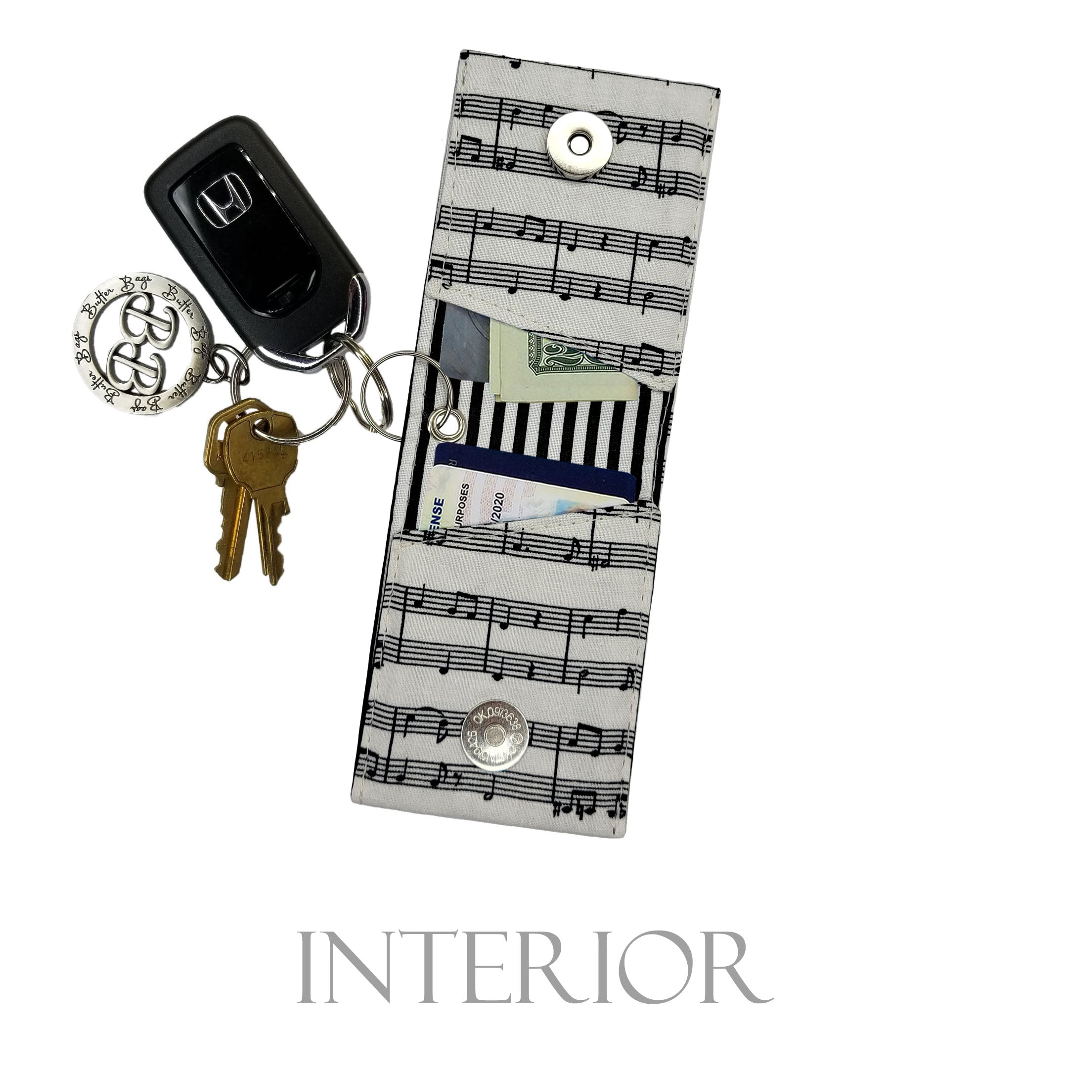Music Notes Keychain Wallet