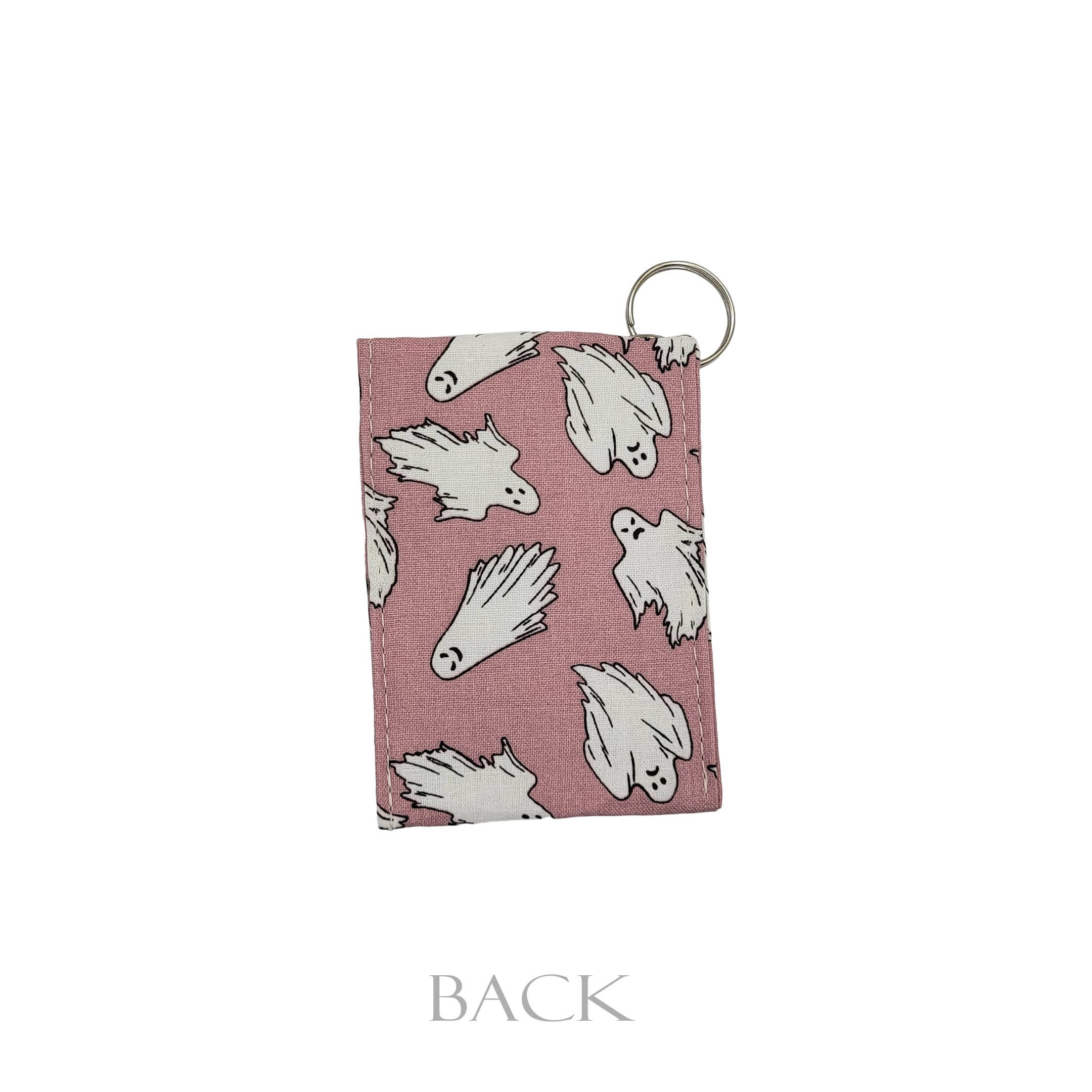 Ghost (pink) Glow in the Dark Keychain Wallet